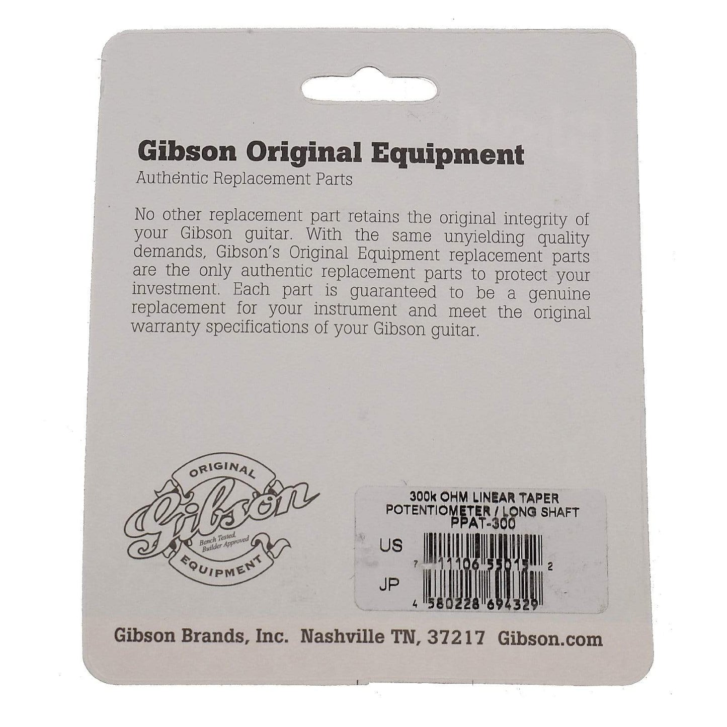 Gibson 300k Ohm Linear Taper Long Shaft Parts