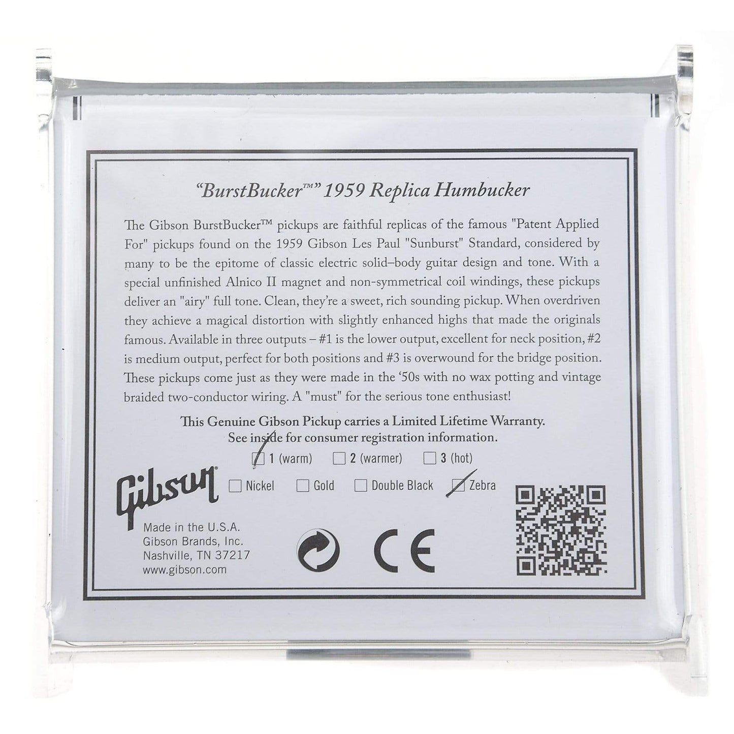 Gibson Burstbucker Type 1 - Zebra Parts / Guitar Pickups