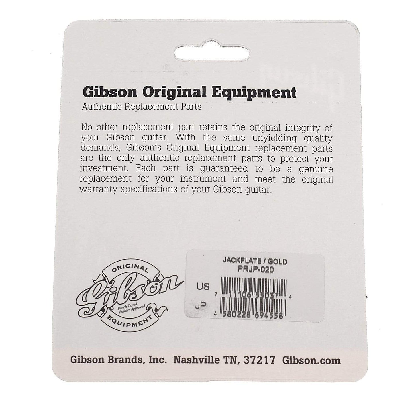Gibson Metal Jack Plate - Gold Parts / Pickguards