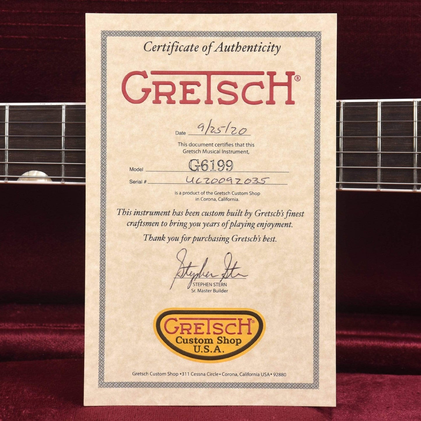 Gretsch Custom Shop Red Aniline Caddy Bo Relic w/Brazilian Rosewood Fingerboard & ThroBak ESG-102B Pickups Masterbuilt by Stephen Stern Electric Guitars / Solid Body