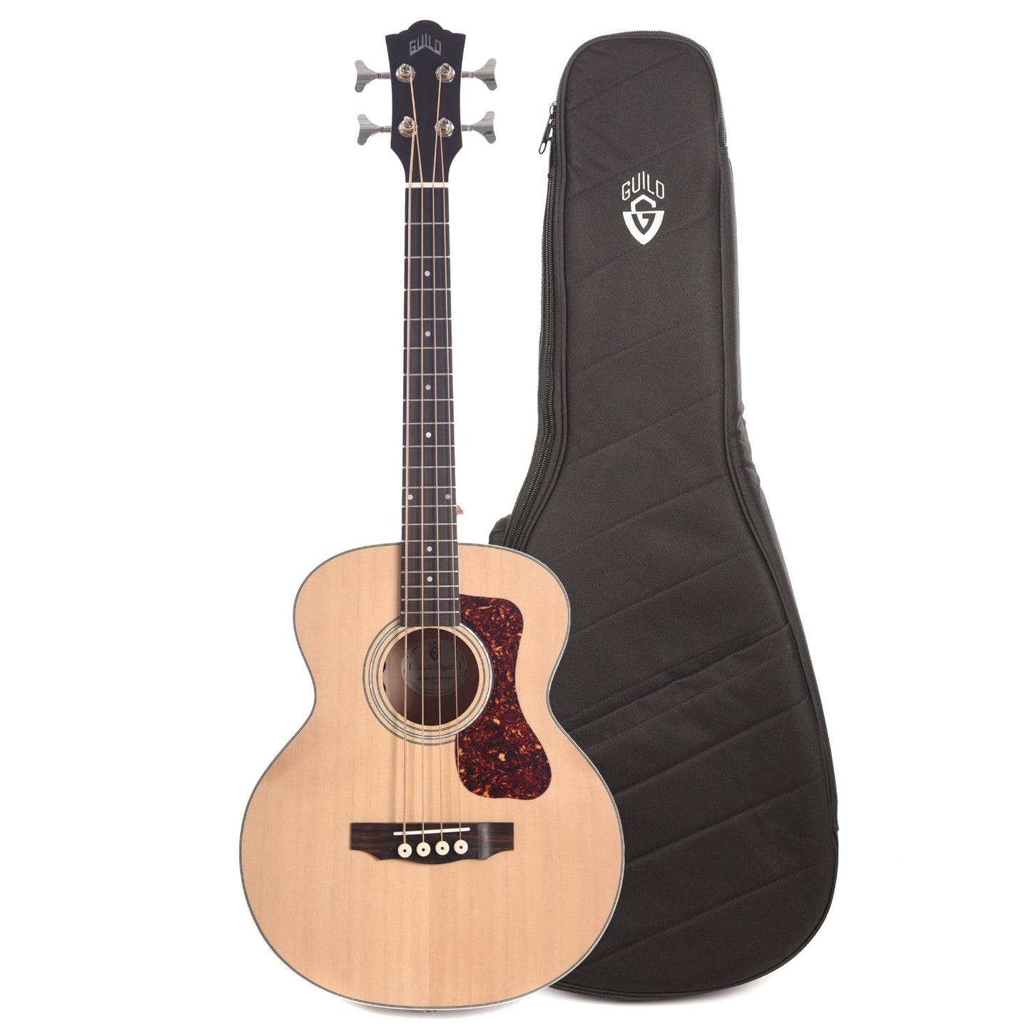 Guild Westerly Jumbo Junior Bass Flamed Maple Antique Blonde Satin and Deluxe Acoustic Guitar Gig Bag Bundle Bass Guitars / Acoustic Bass Guitars