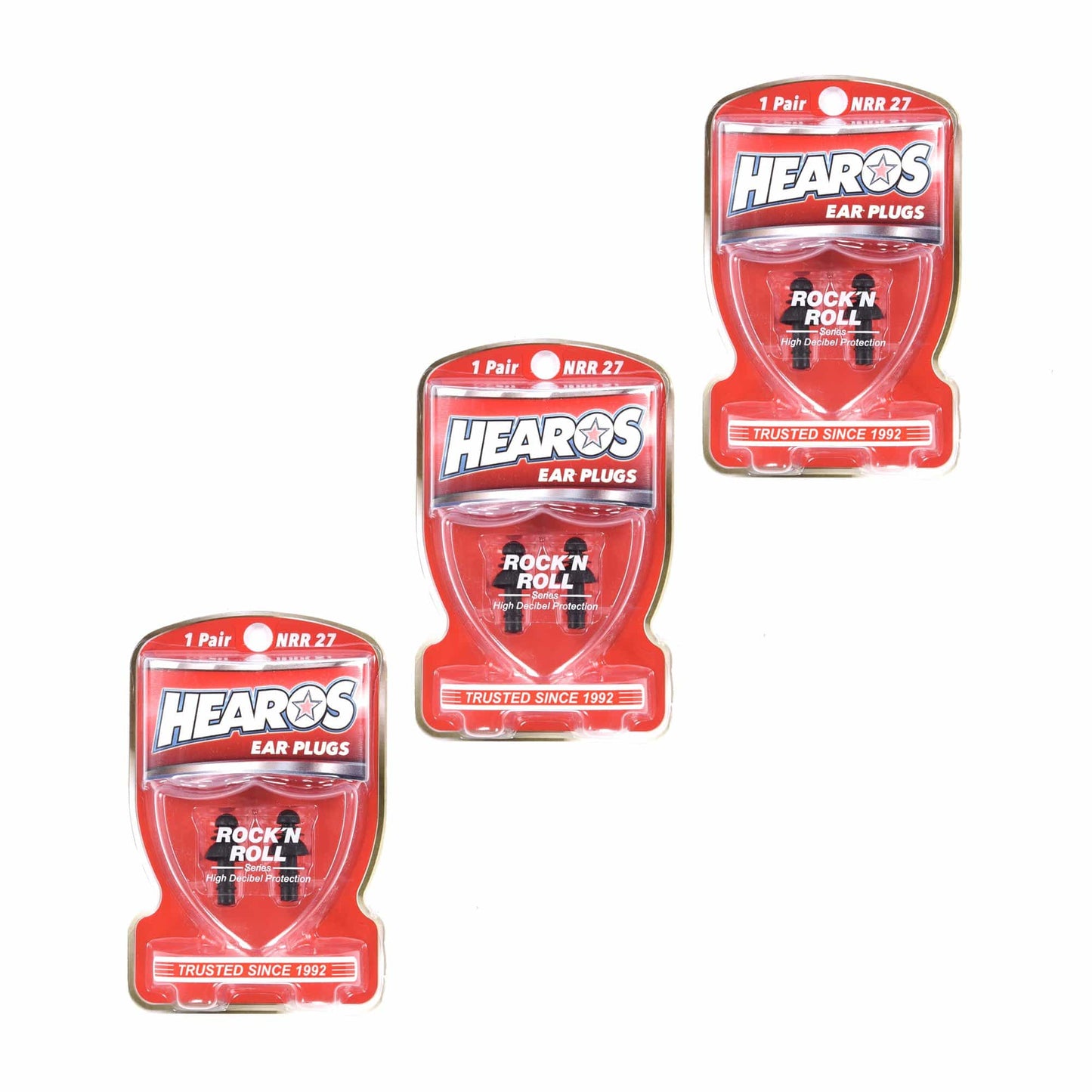 Hearos Rock N' Roll Ear Plugs 3 Pack Bundle Accessories