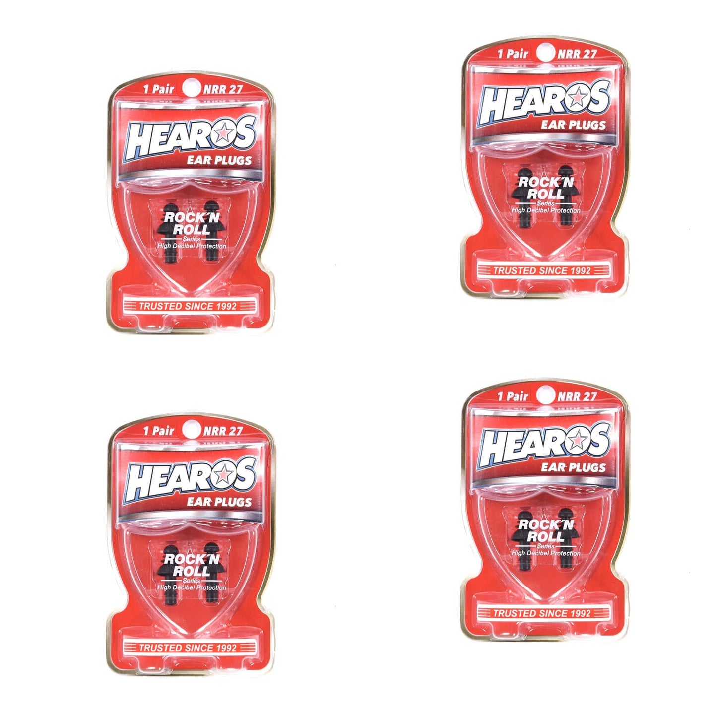 Hearos Rock N' Roll Ear Plugs 4 Pack Bundle Accessories
