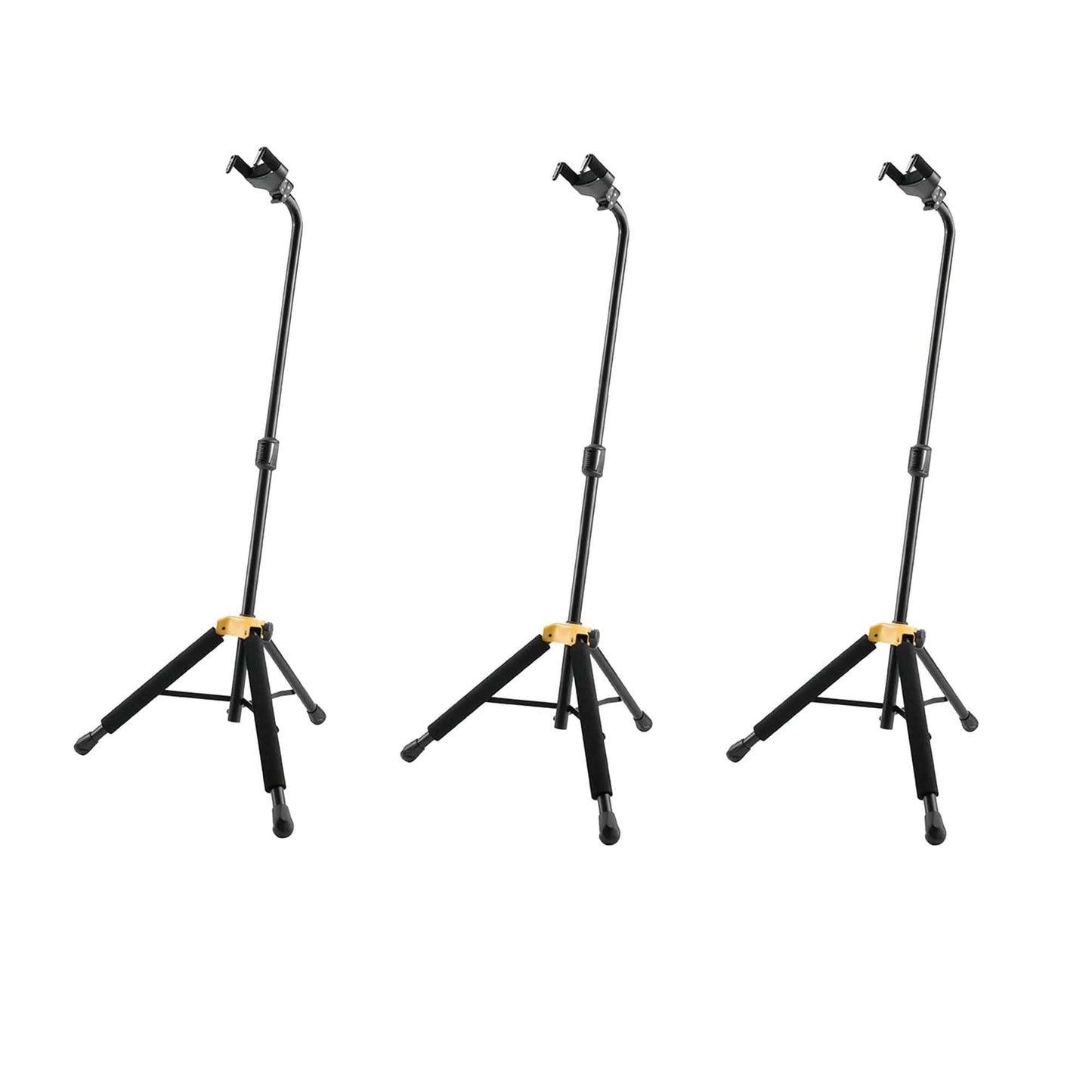 Hercules GS414B Plus Auto Grip System Guitar Stand 3 Pack Bundle Accessories / Stands