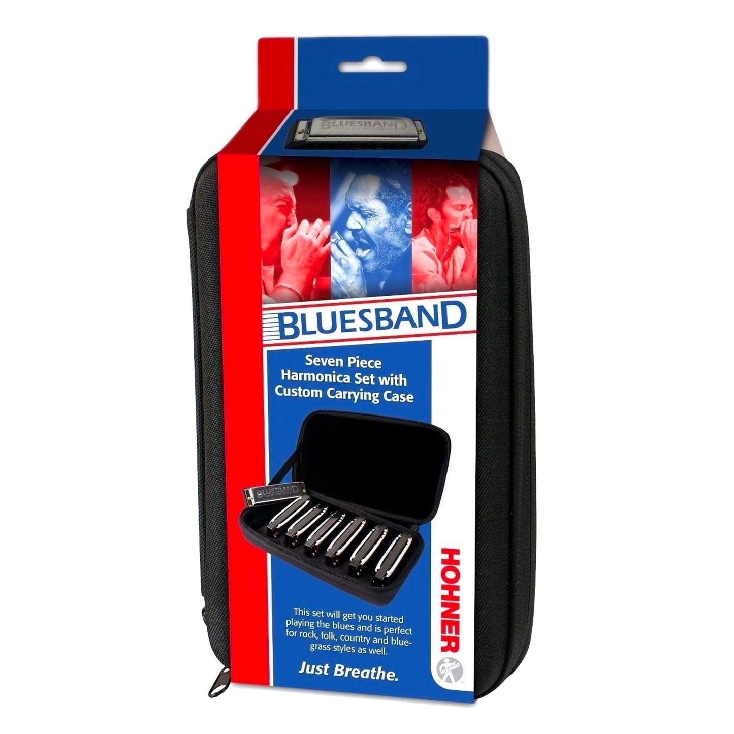 Hohner Blues Band Bundle (C-7 Case & Keys of G, A, Bb, C, D, E, F) Folk Instruments / Harmonicas