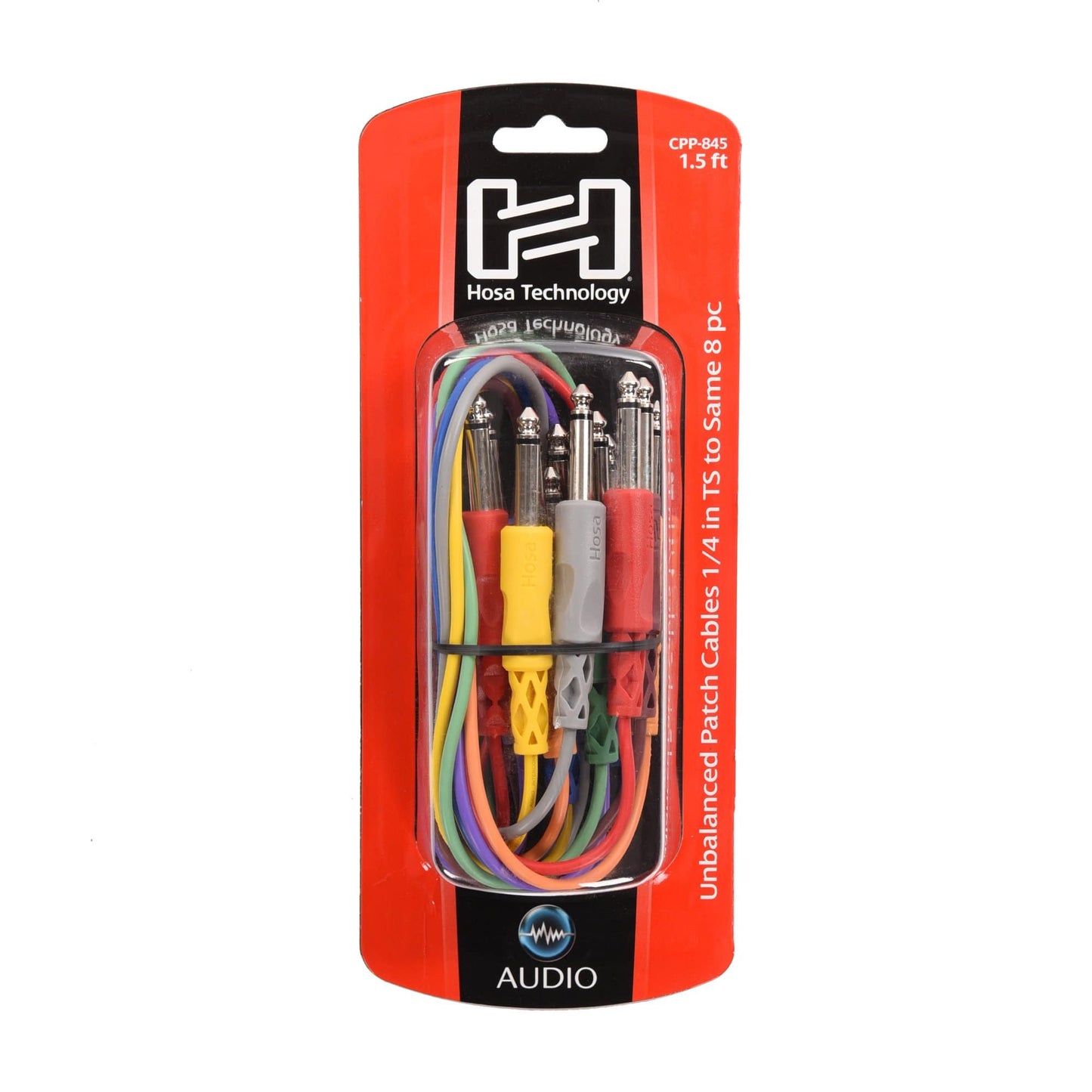 Hosa CPP-845 1/4-inch TS Male Patch Cable 1.5' Various Colors (8 Pack) Accessories / Cables