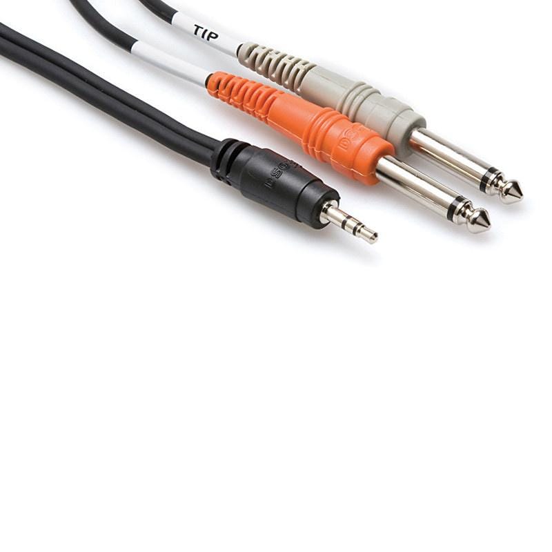Hosa Stereo Breakout Cable CMP-159 3.5mm TRS-M to Dual 1/4 Inch TS-M 10' Accessories / Cables