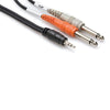 Hosa Stereo Breakout Cable CMP-159 3.5mm TRS-M to Dual 1/4 Inch TS-M 10' Accessories / Cables