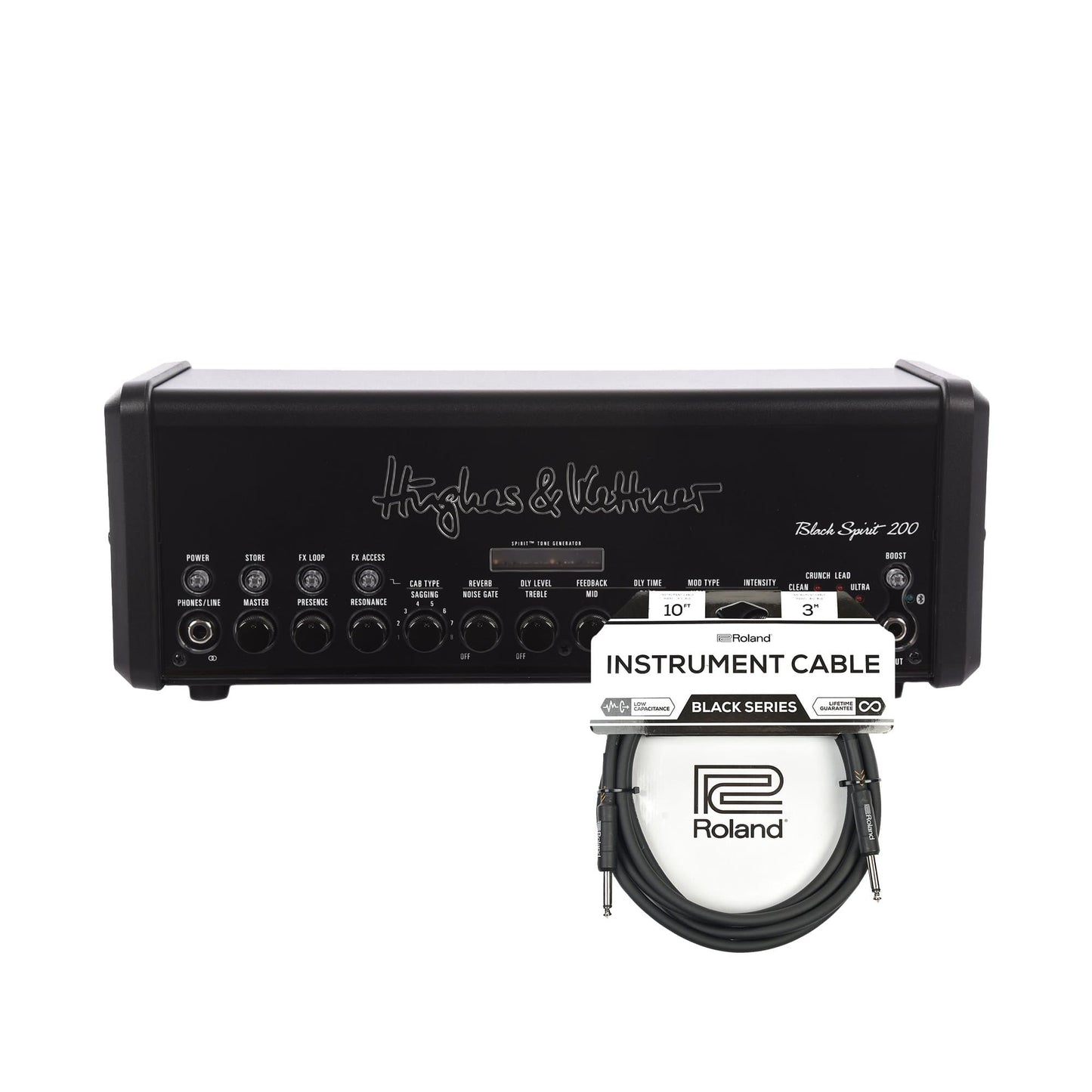 Hughes & Kettner Black Spirit 200 Amp Head Cable Bundle Amps / Guitar Heads