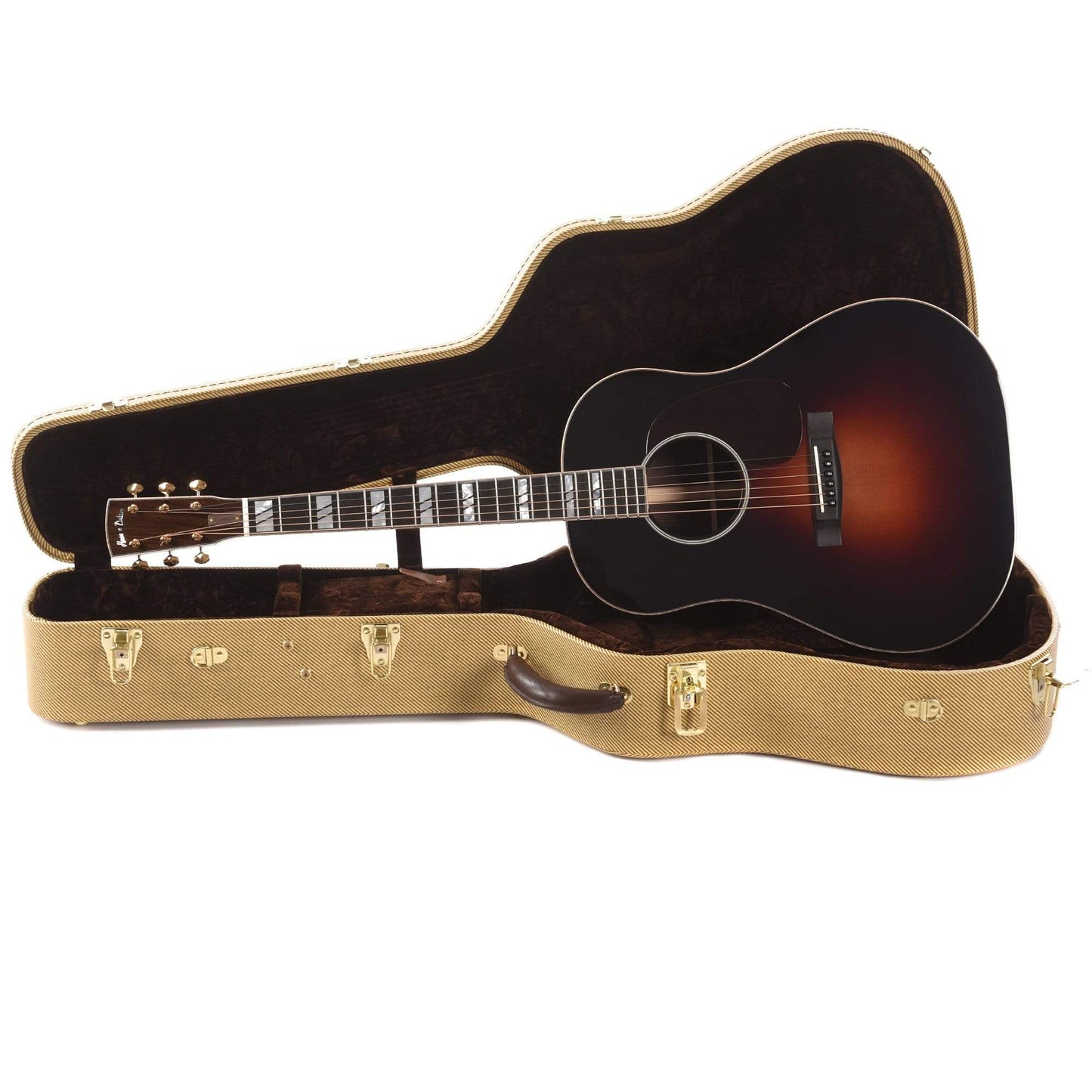 Huss & Dalton Custom DS Sitka/Indian Rosewood Sunburst w/Split Block Inlay & Gold Waverly Tuners Acoustic Guitars / Dreadnought