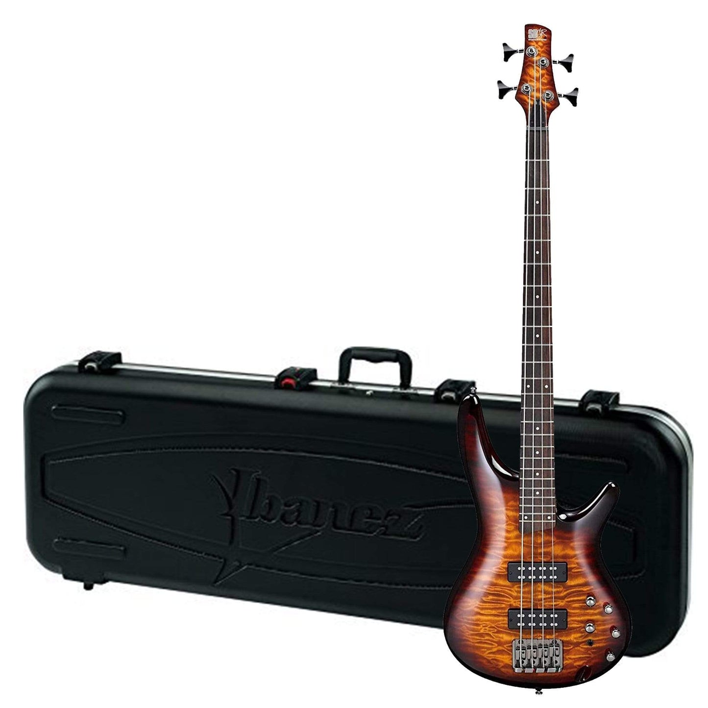Ibanez SR400EQM 4 String Dragon Eye Burst and MB300C Case Bundle Bass Guitars / 4-String