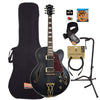 Ibanez Artcore AF75G Black Flat Essentials Bundle Electric Guitars / Hollow Body