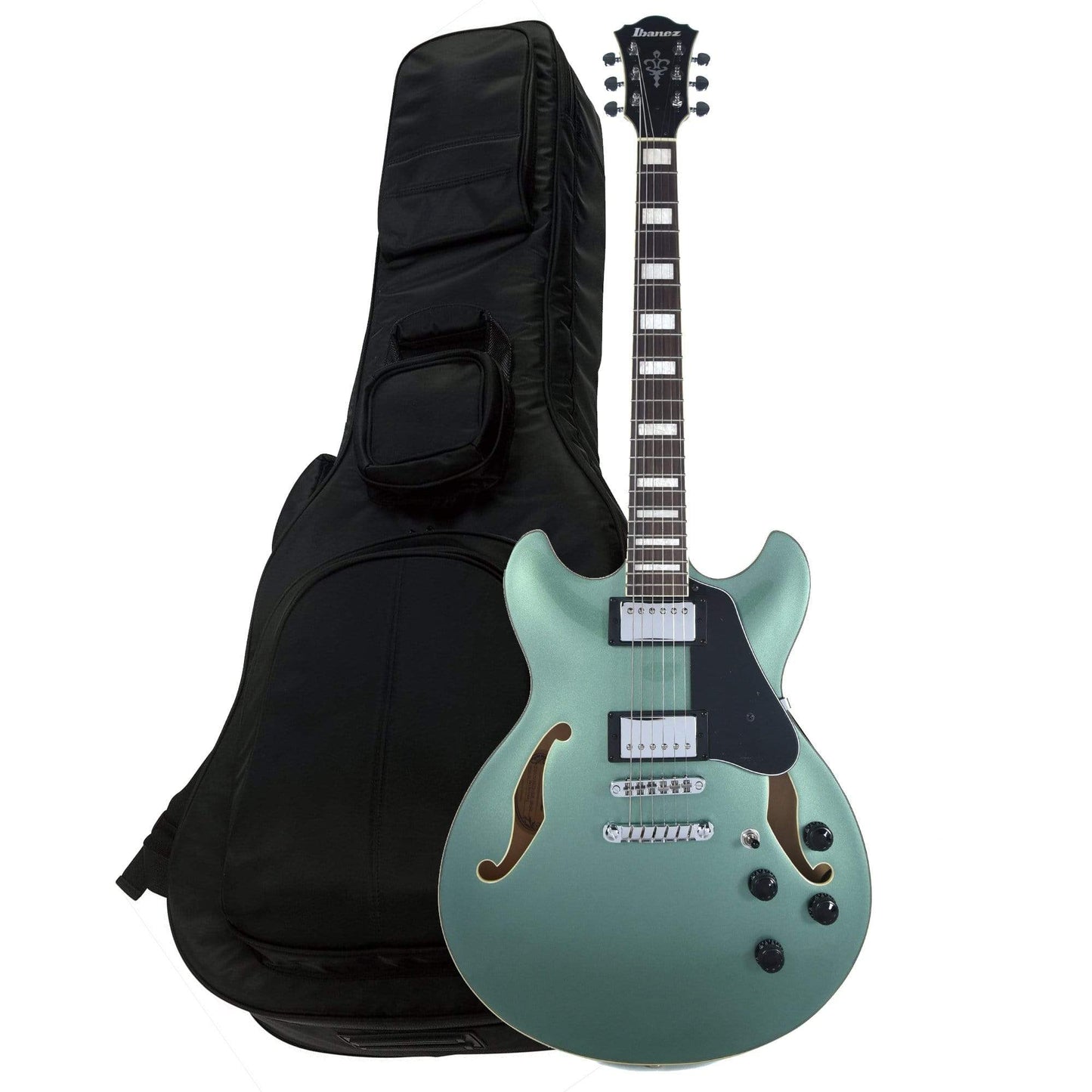 Ibanez AS73 Artcore Semi-Hollow Body Olive Metallic w/Ibanez Powerpad Ultra Premium Gig Bag Electric Guitars / Semi-Hollow