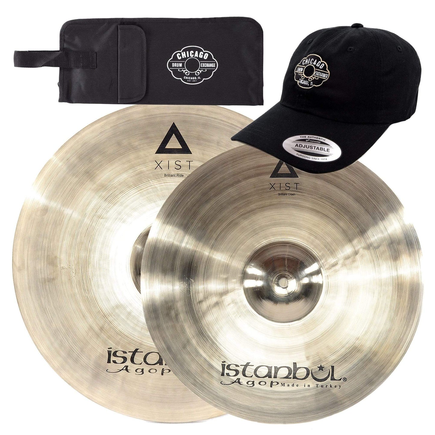 Istanbul Agop 18/20" Xist Crash Cymbal Set Brilliant w/CDE Logo Hat & Stick Bag Drums and Percussion / Cymbals / Crash