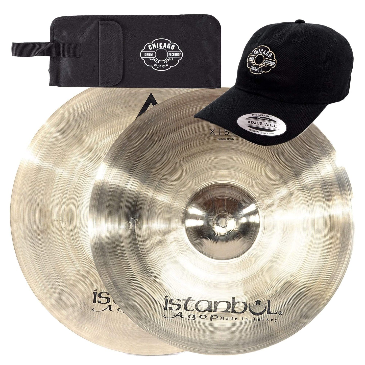 Istanbul Agop 20/22" Xist Crash Cymbal Set Brilliant w/CDE Logo Hat & Stick Bag Drums and Percussion / Cymbals / Crash