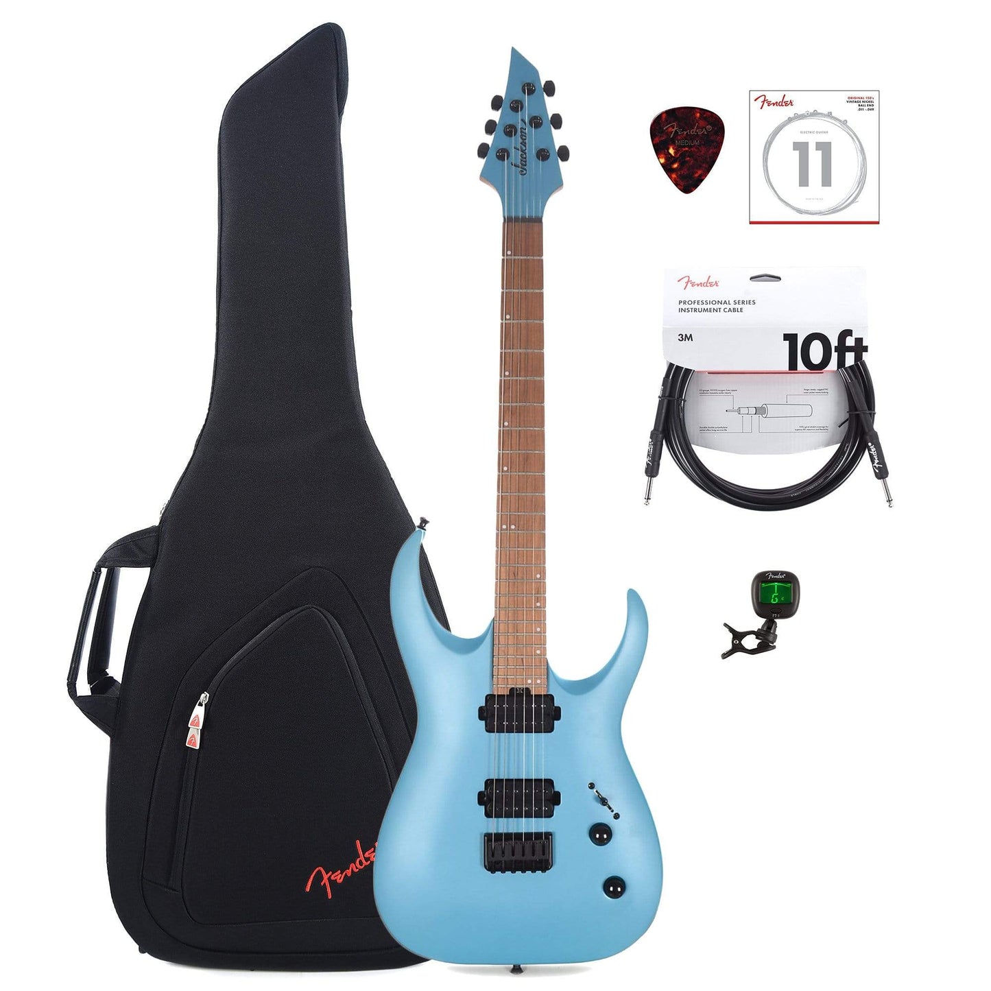 Jackson Pro Series Signature Misha Mansoor Juggernaut HT 6 Standard Matte Blue Frost w/Gig Bag, Tuner, (1) Cable, Picks and Strings Bundle Electric Guitars / Solid Body