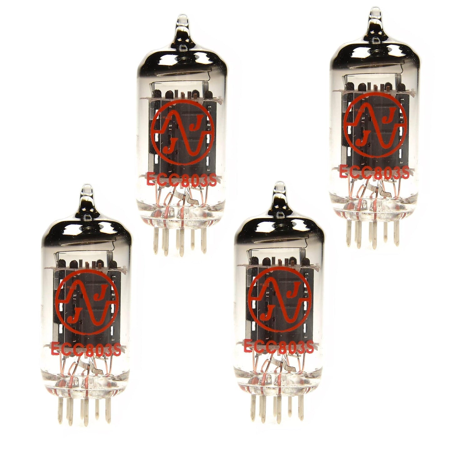 JJ ECC803/12AX7 Long Plate Preamp Tube 4 Pack Bundle Parts / Tubes