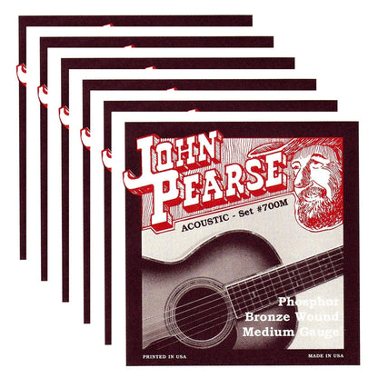 John Pearse Acoustic Strings Phosphor Bronze Medium 13-56 (6 Pack Bundle) Accessories / Strings / Guitar Strings
