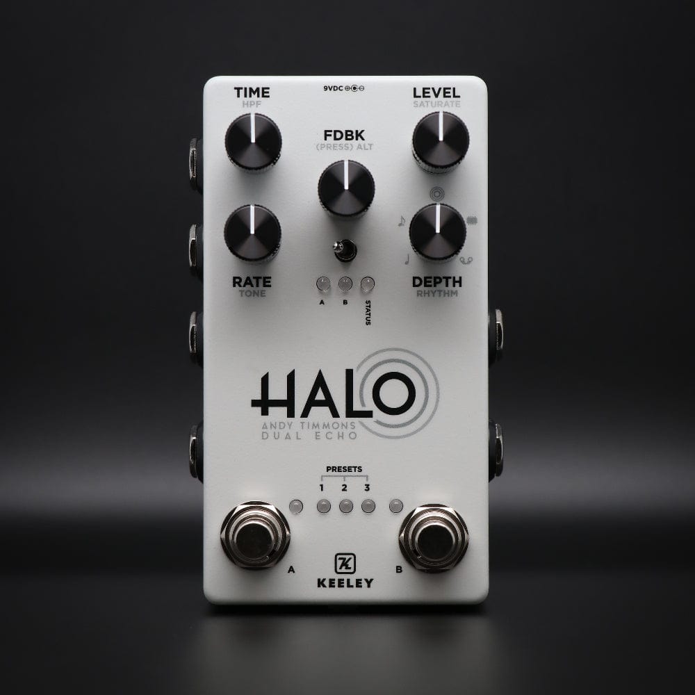 halo pedal Keeley Limited Edition Halo Andy Timmons Dual Echo Pedal Overcast Gray – Chicago Music Exchange