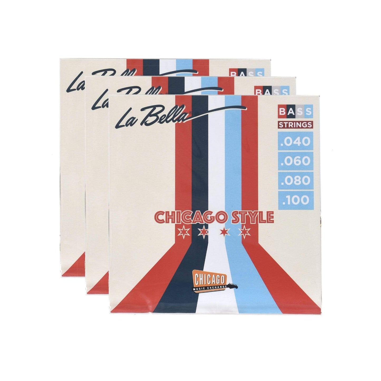 La Bella "Chicago Style" Pure Nickel Bass Strings 40-100 3 Pack Bundle Accessories / Strings / Bass Strings