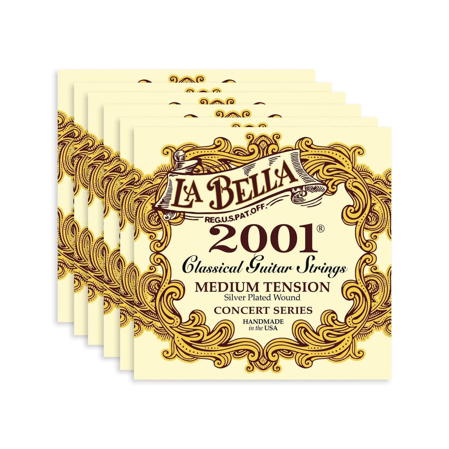 La Bella 2001 Series Classical Guitar Strings Medium Tension 6 Pack Bundle Accessories / Strings / Guitar Strings