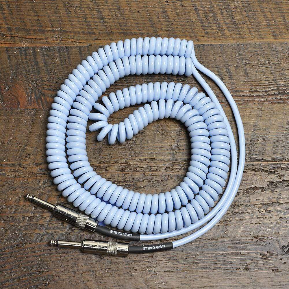Lava Retro Coil Instrument Cable 20' Straight-Straight Carolina Blue Accessories / Cables