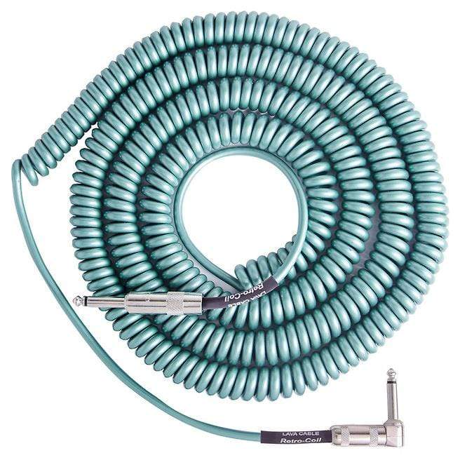 Lava Super Coil Instrument Cable 35\' Straight-Right Metallic Green Accessories / Cables