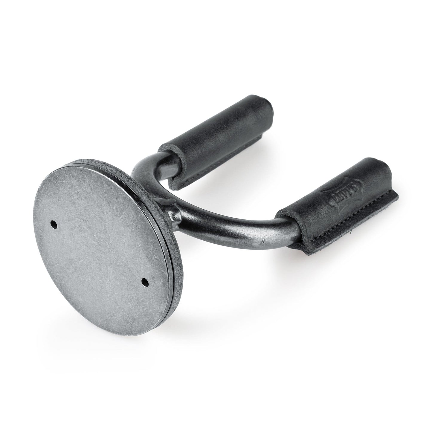 Levy's Forged Steel Guitar Hanger w/Smoked Metal & Black Veg-Tan Leather Yoke Wraps Accessories / Stands