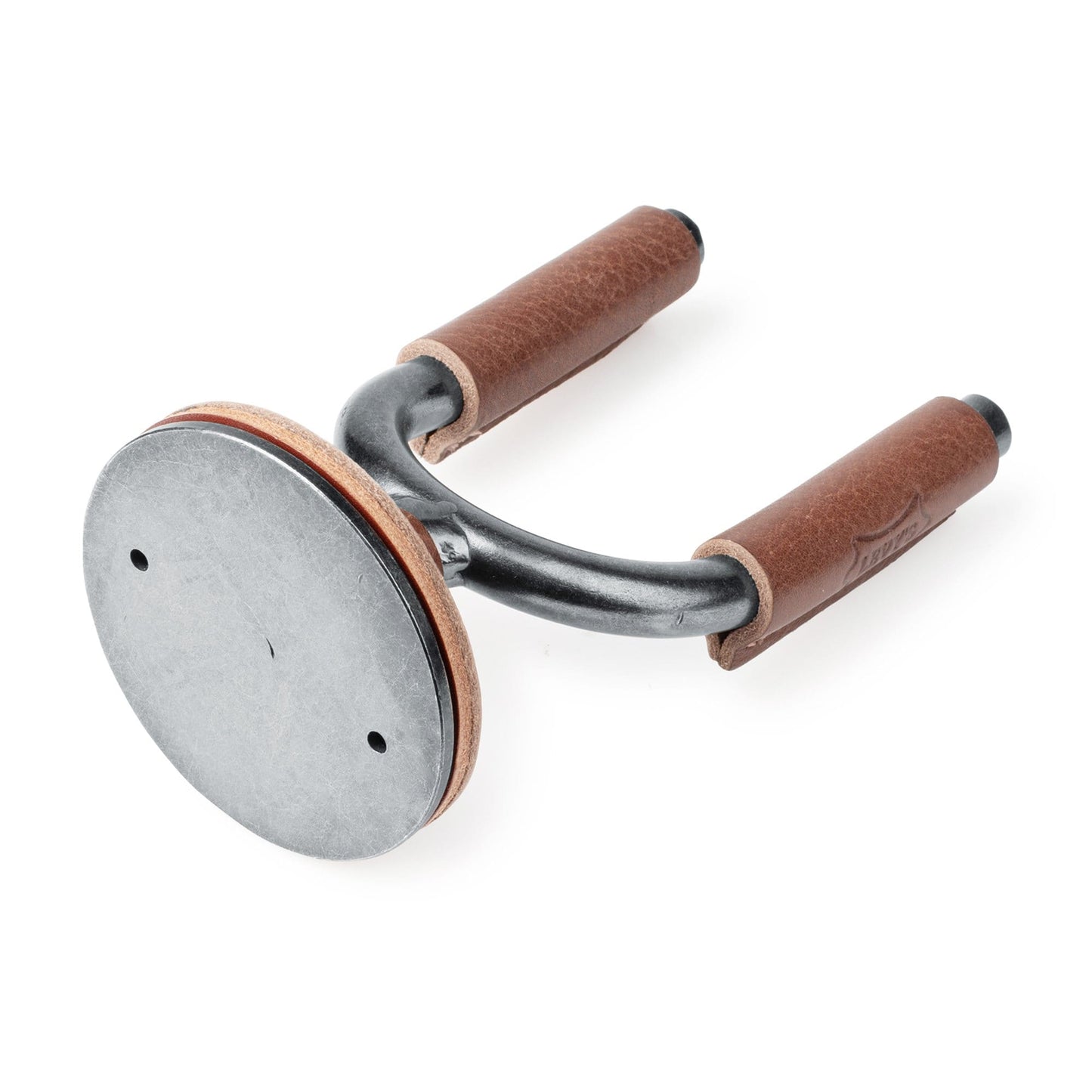 Levy's Forged Steel Guitar Hanger w/Smoked Metal & Brown Veg-Tan Leather Yoke Wraps Accessories / Stands