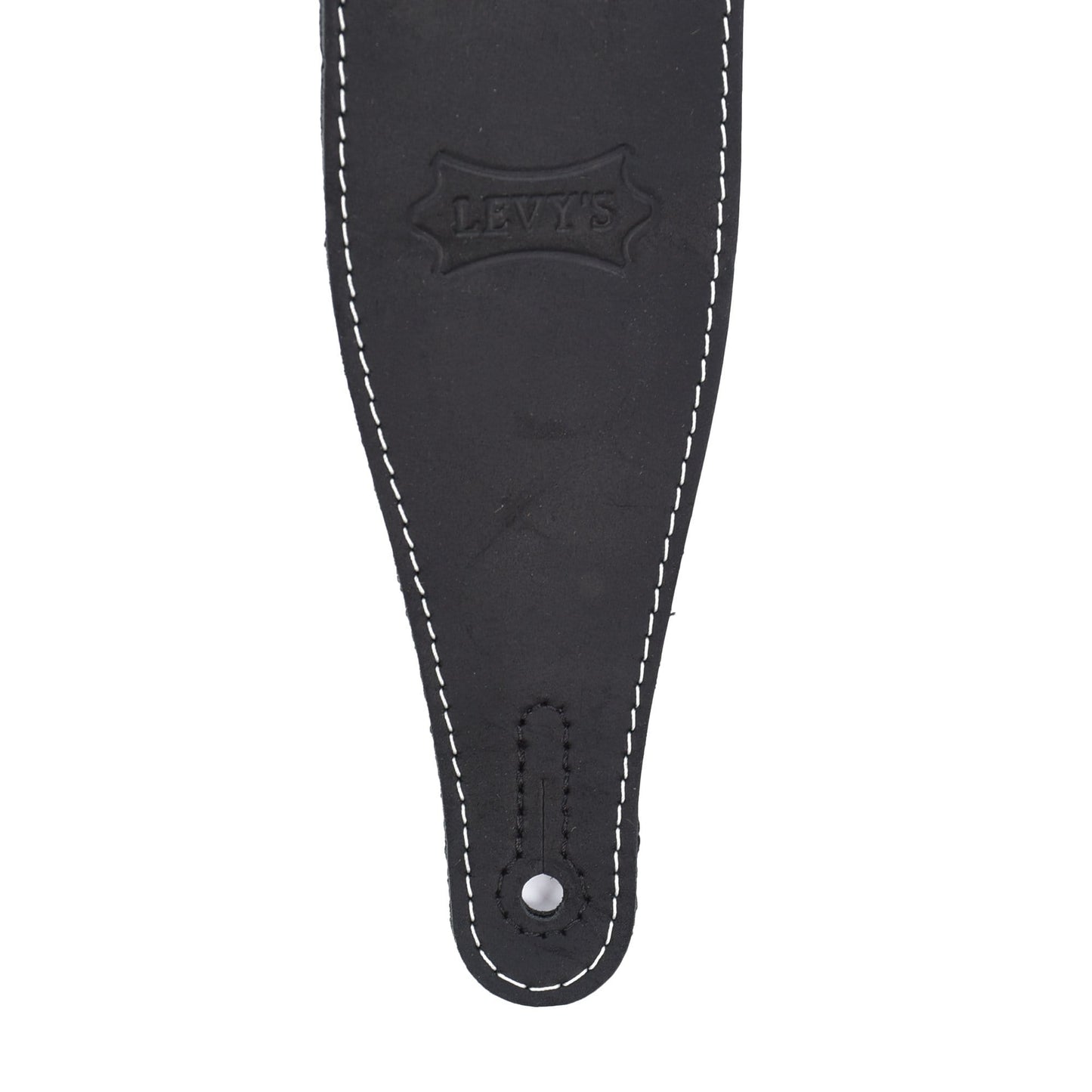 Levy's 2.5" Wide Butter Leather Guitar Strap Black Accessories / Straps