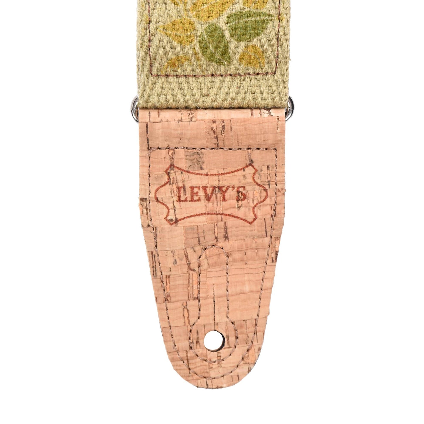 Levy's 2" Hemp 'Vegan' Guitar Strap Printed Rosa Motif Pink And Red w/Cork Ends Accessories / Straps
