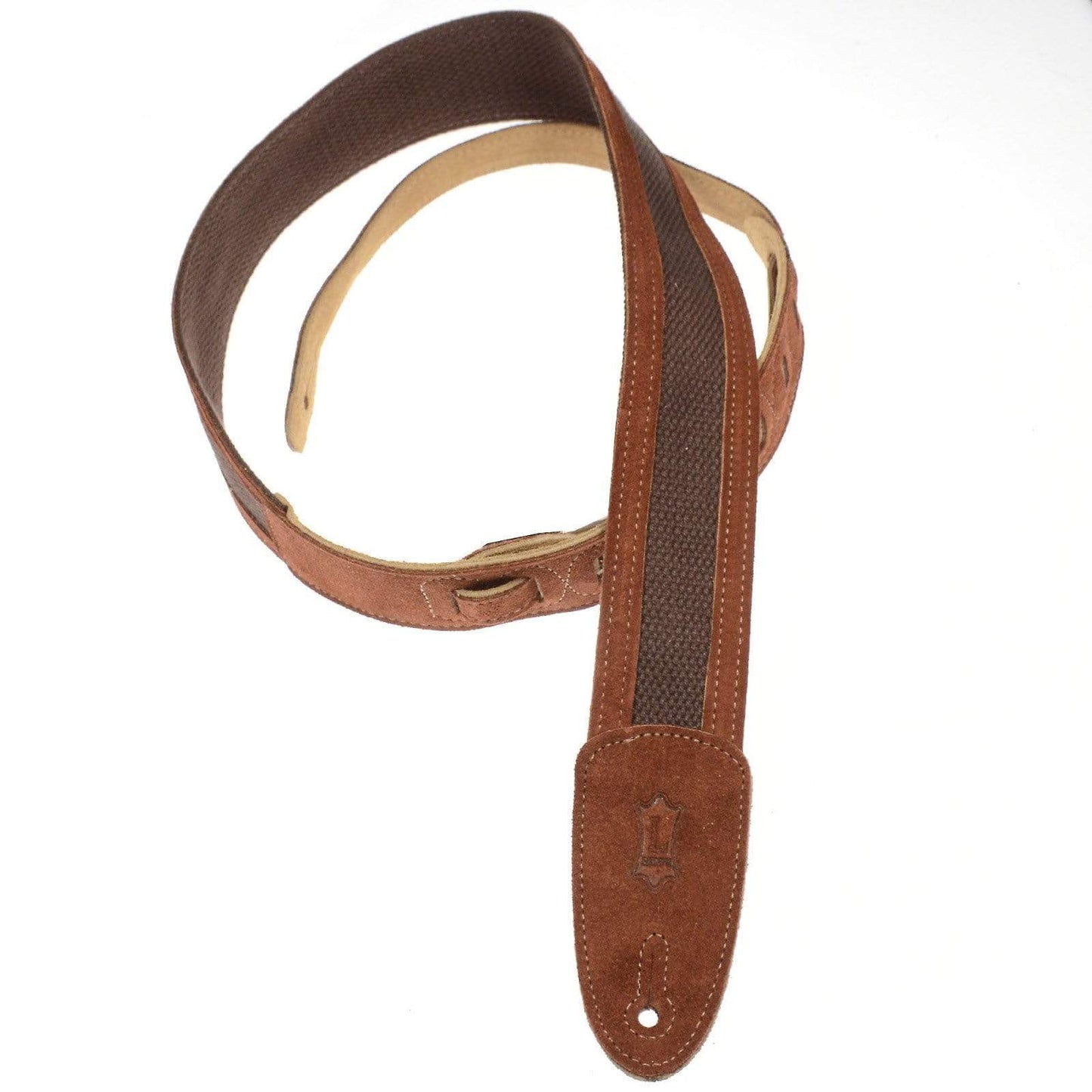 Levy's 2 Inch Designer Series Cotton/Suede Guitar Strap - Rust Accessories / Straps
