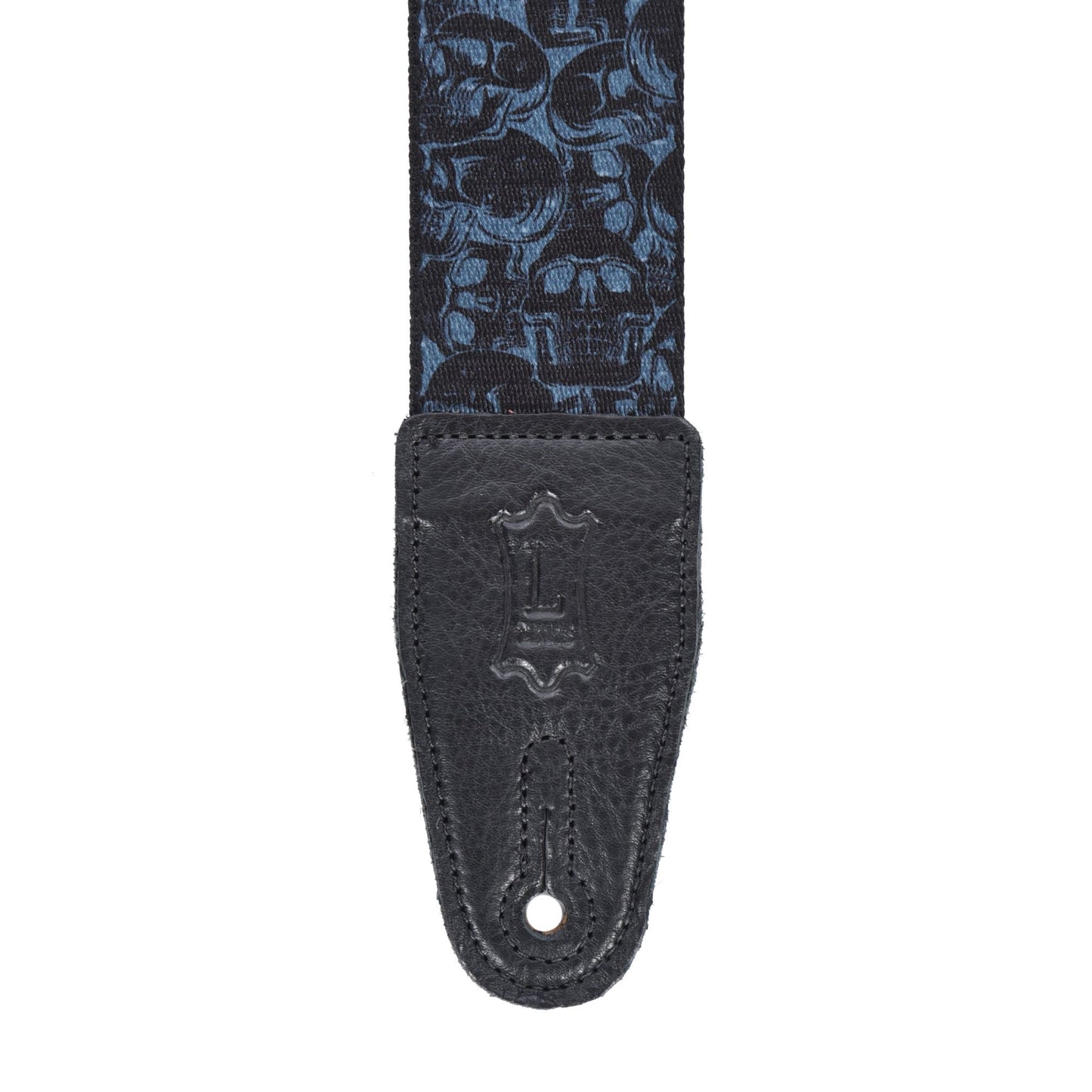 Levy's 2" Wide Polyester Guitar Strap Black & Grey Skulls Motif Accessories / Straps