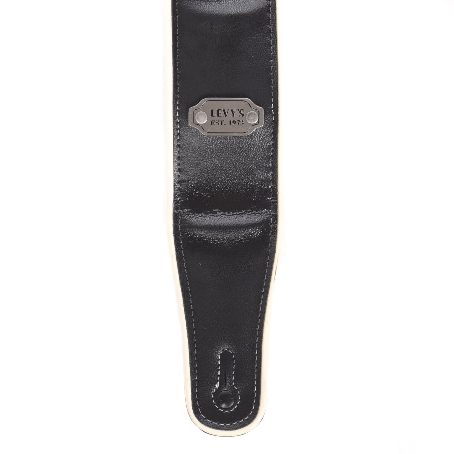 Levy's Rebel Series 2 3/4" Wide Black/Grey Vinyl Guitar Strap Accessories / Straps