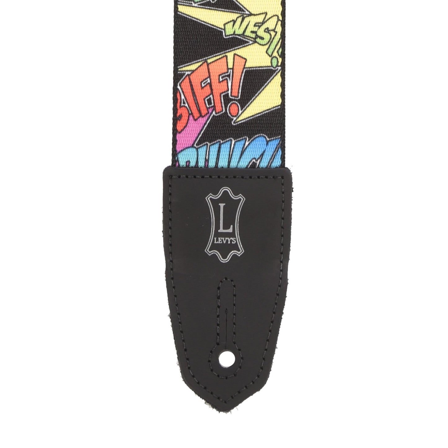 Levy's Right Height 2" Wide Polyester Guitar Strap Comic Book Onomatopoeia Motif Accessories / Straps