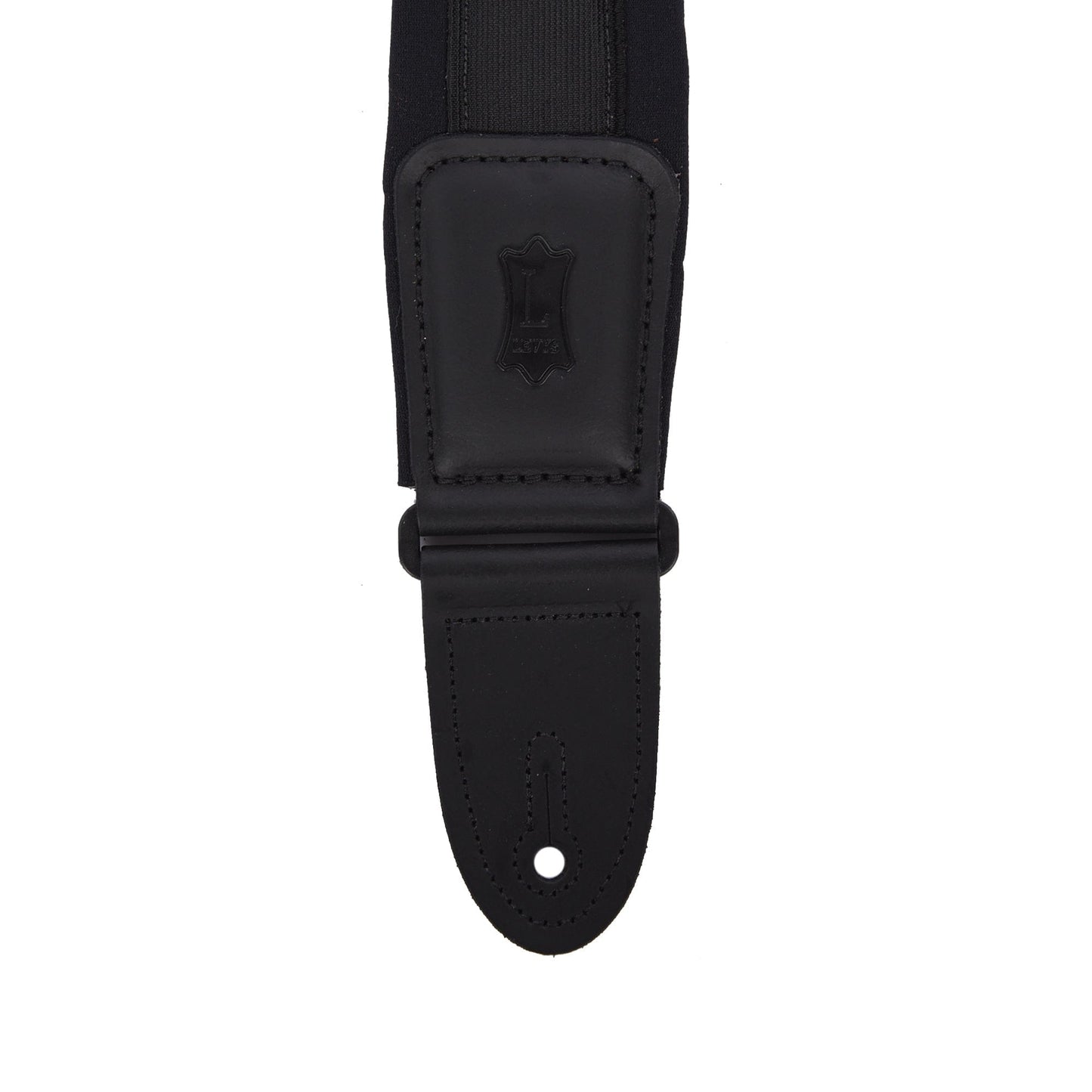 Levy's Textures Series 2.25" Wide Neoprene Padded Guitar Strap w/Leather Ends Black Accessories / Straps
