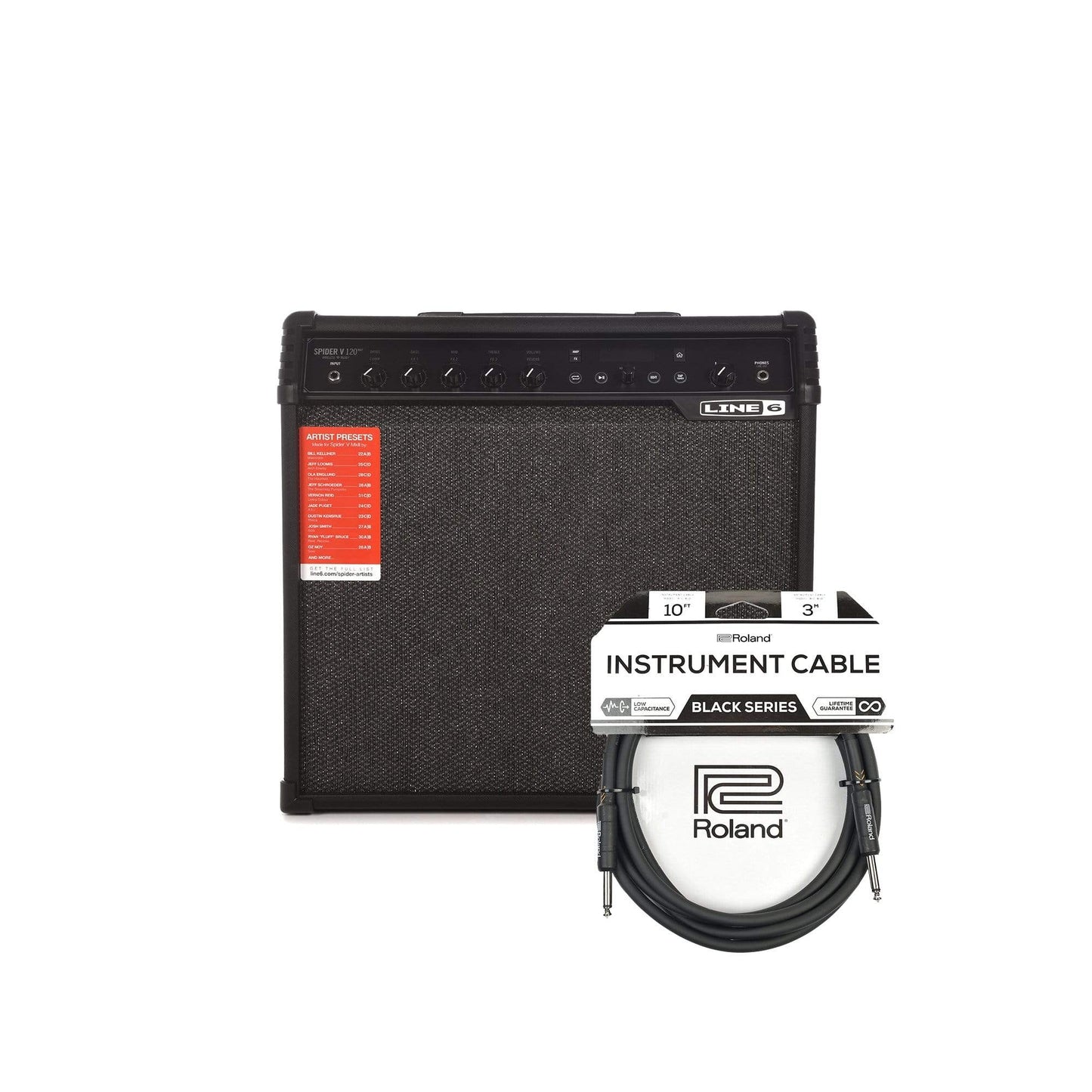 Line 6 Spider V 120 MKII 120 Watt Guitar Amp Cable Bundle Amps / Guitar Combos