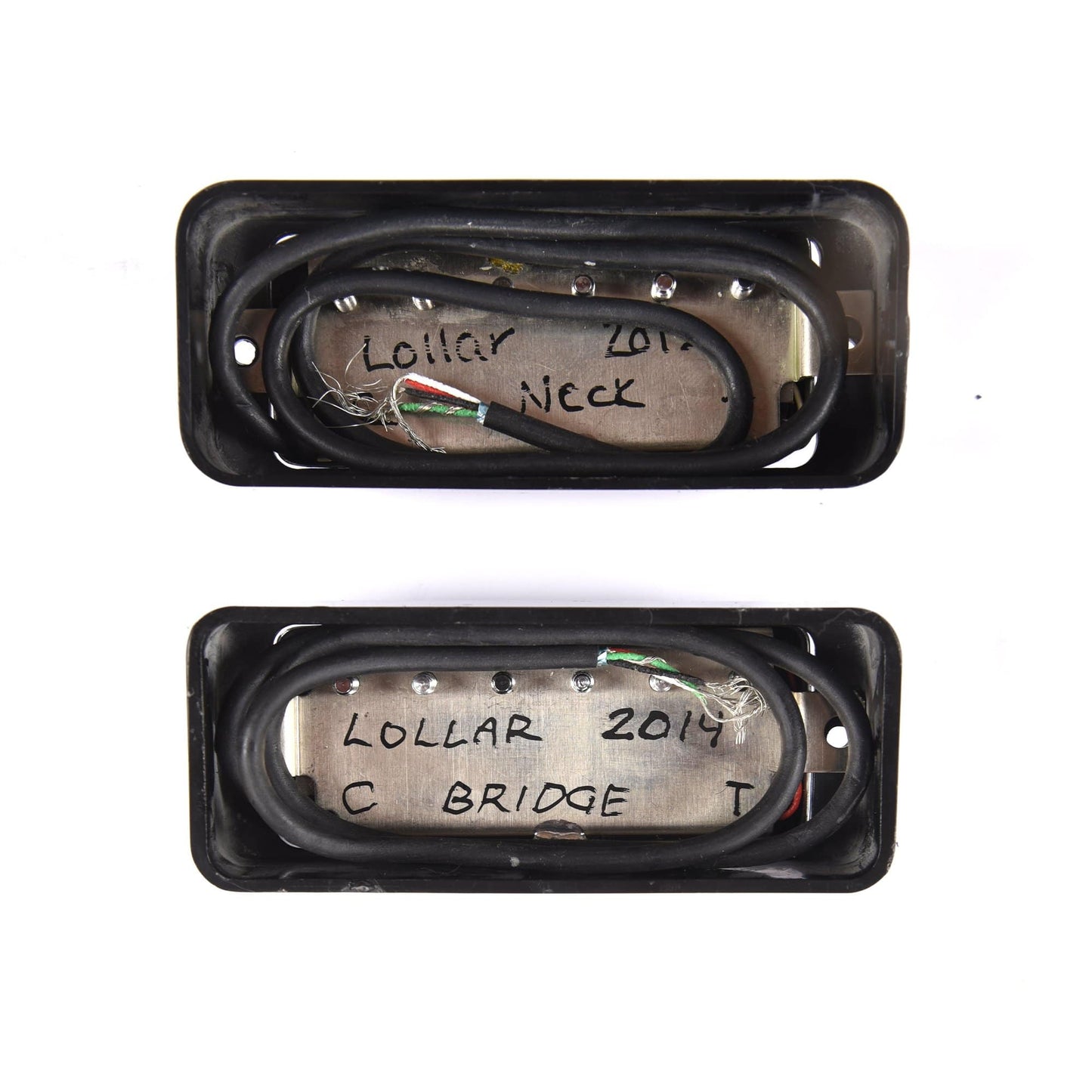 Lollar Mini Humbucker Four Conductor Set Chrome w/LP Deluxe Black Rings and Mount Parts / Guitar Pickups