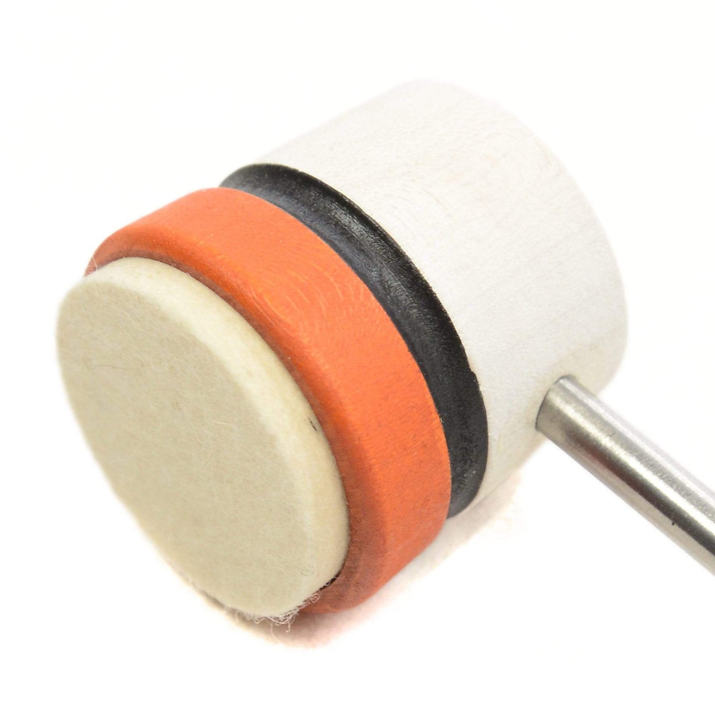 Low Boy Lightweight Felt Bass Drum Beater White/Orange w/Black Stripe & CDE Logo Drums and Percussion / Parts and Accessories / Drum Parts