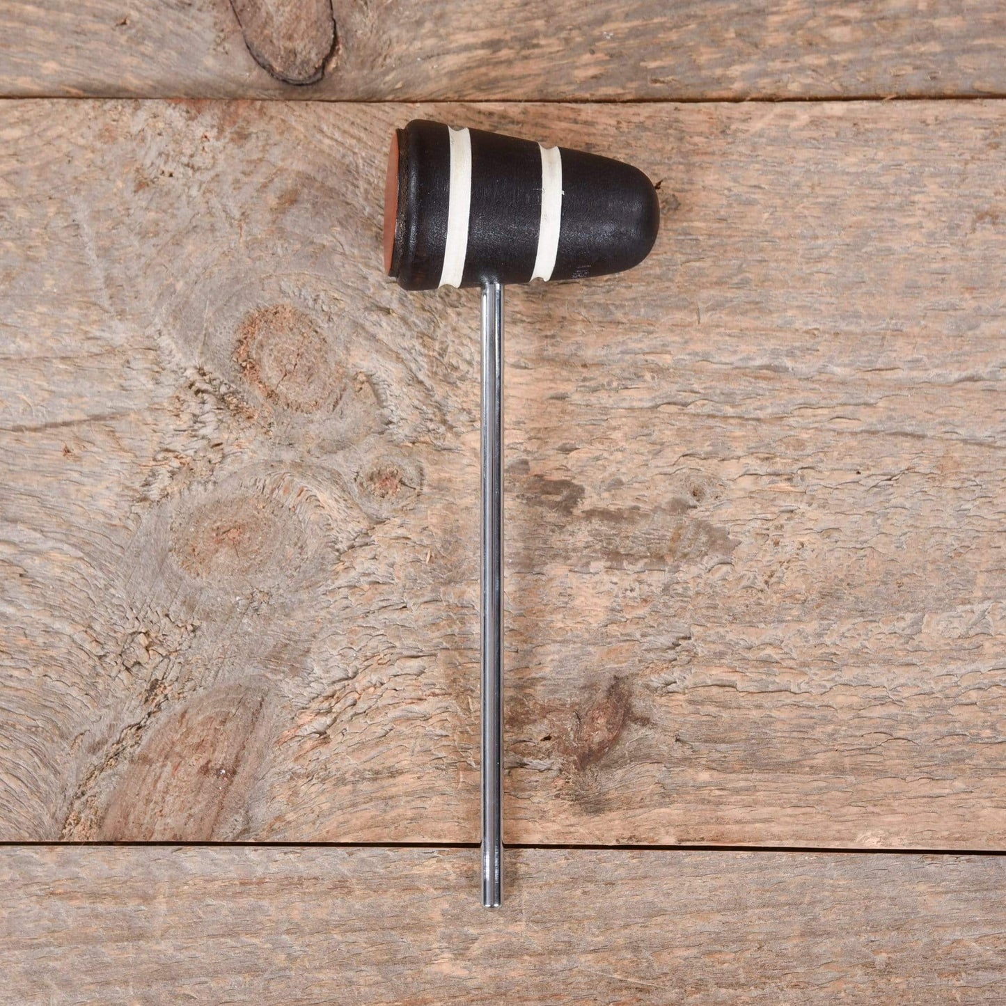 Low Boy Medium Brown White Stripes Leather Daddy Bass Drum Beater Drums and Percussion / Parts and Accessories / Drum Parts