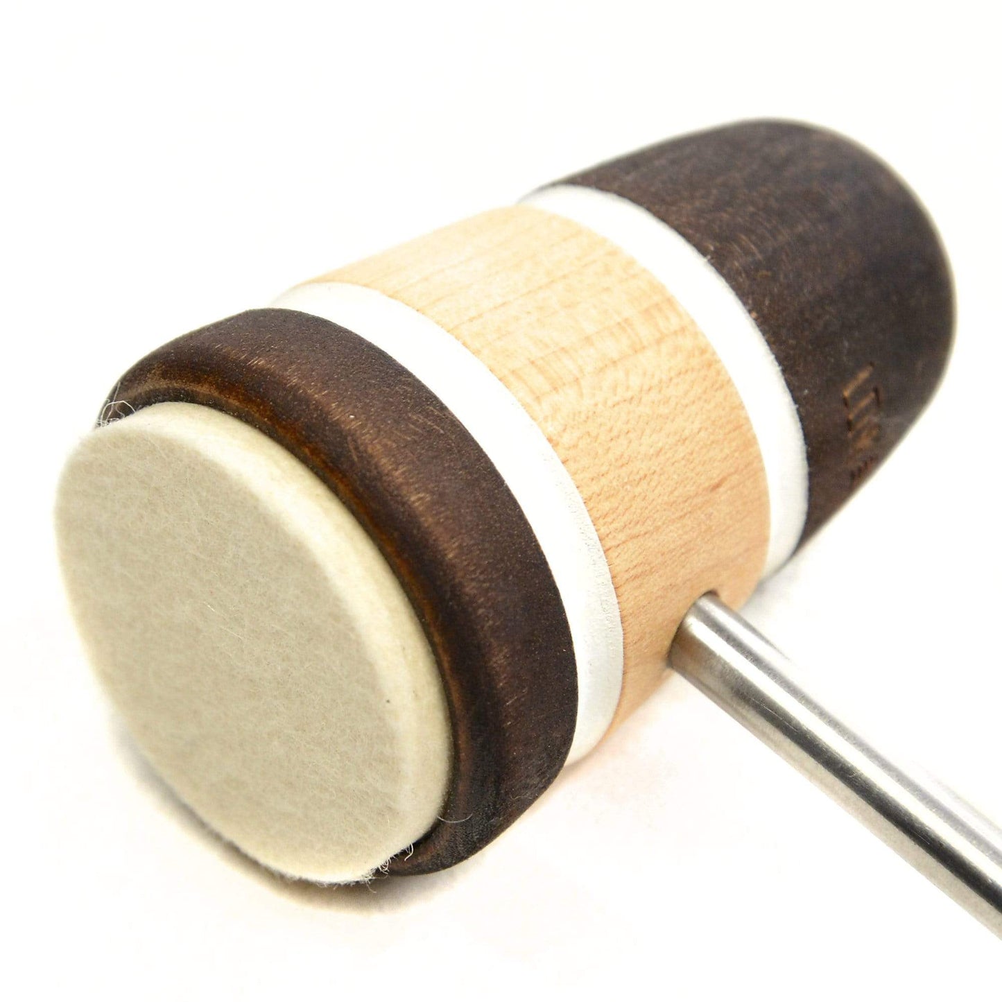 Low Boy Standard Felt Bass Drum Beater Med Brown/Natural/Med Brown w/White Stripes Drums and Percussion / Parts and Accessories / Drum Parts