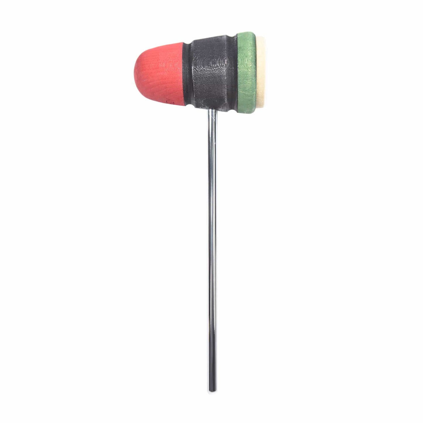 Low Boy Standard Felt Bass Drum Beater Red/Black/Green w/Black Stripes Drums and Percussion / Parts and Accessories / Drum Parts