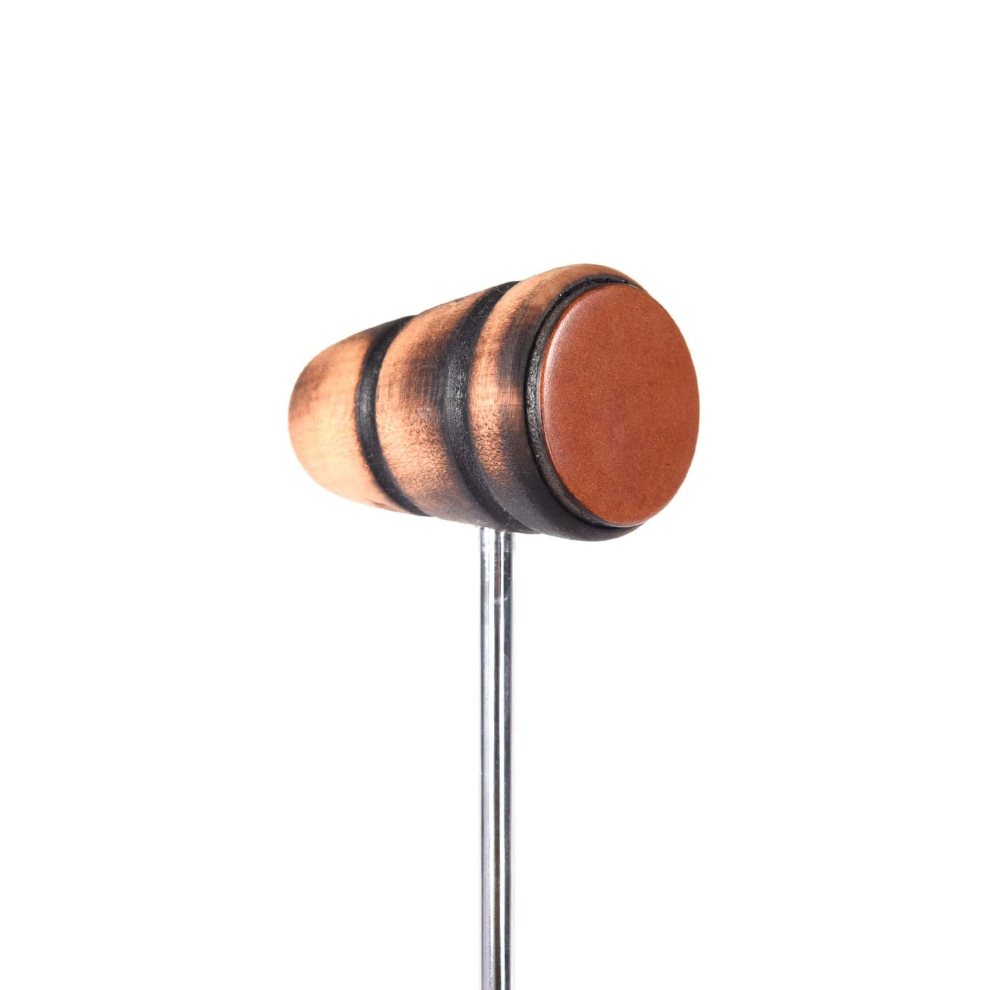 Low Boy Standard Leather Bass Drum Beater Scorched w/Black Stripes Drums and Percussion / Parts and Accessories / Drum Parts