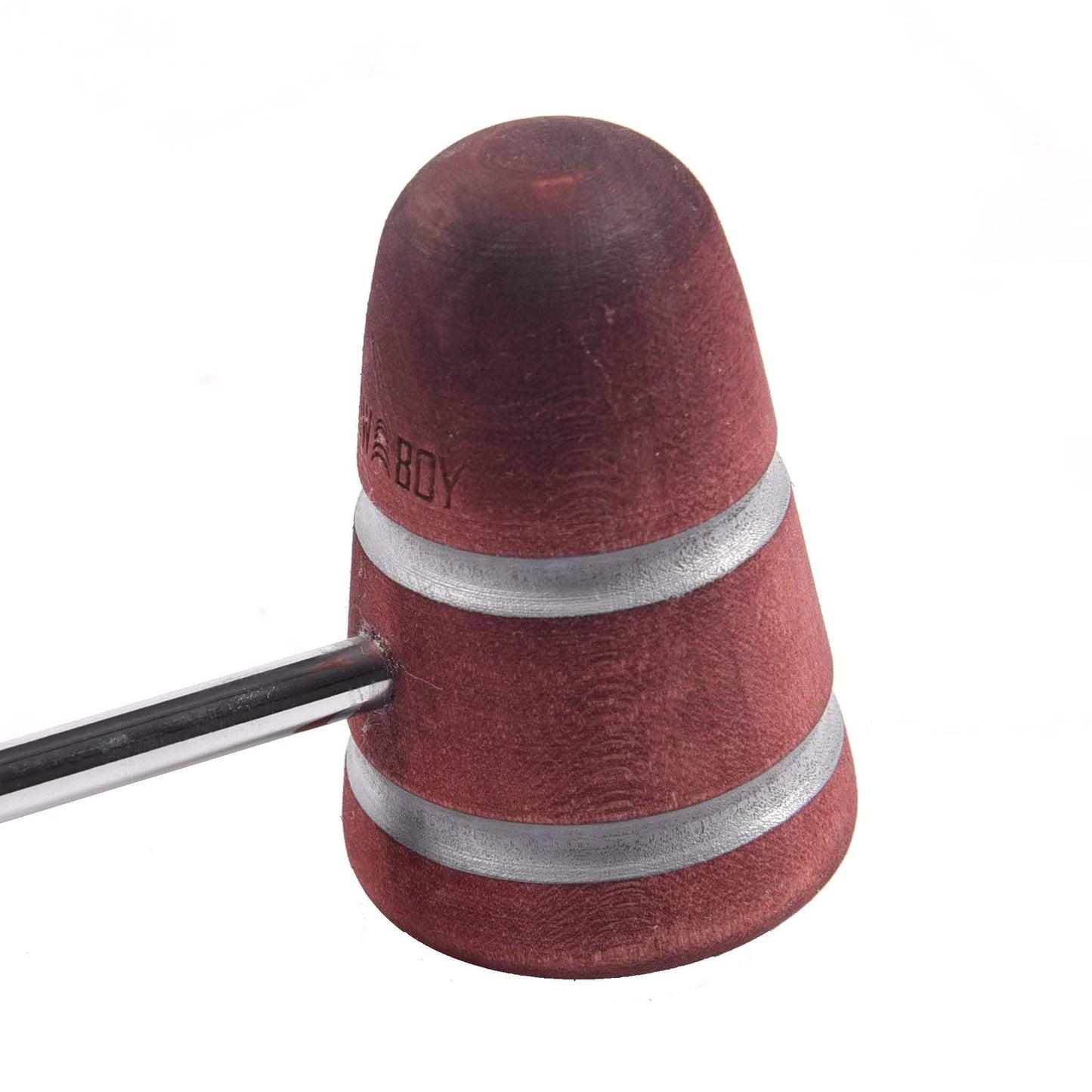 Low Boy Standard Wood Bass Drum Beater Red Mahogany w/Gray Stripes Drums and Percussion / Parts and Accessories / Drum Parts