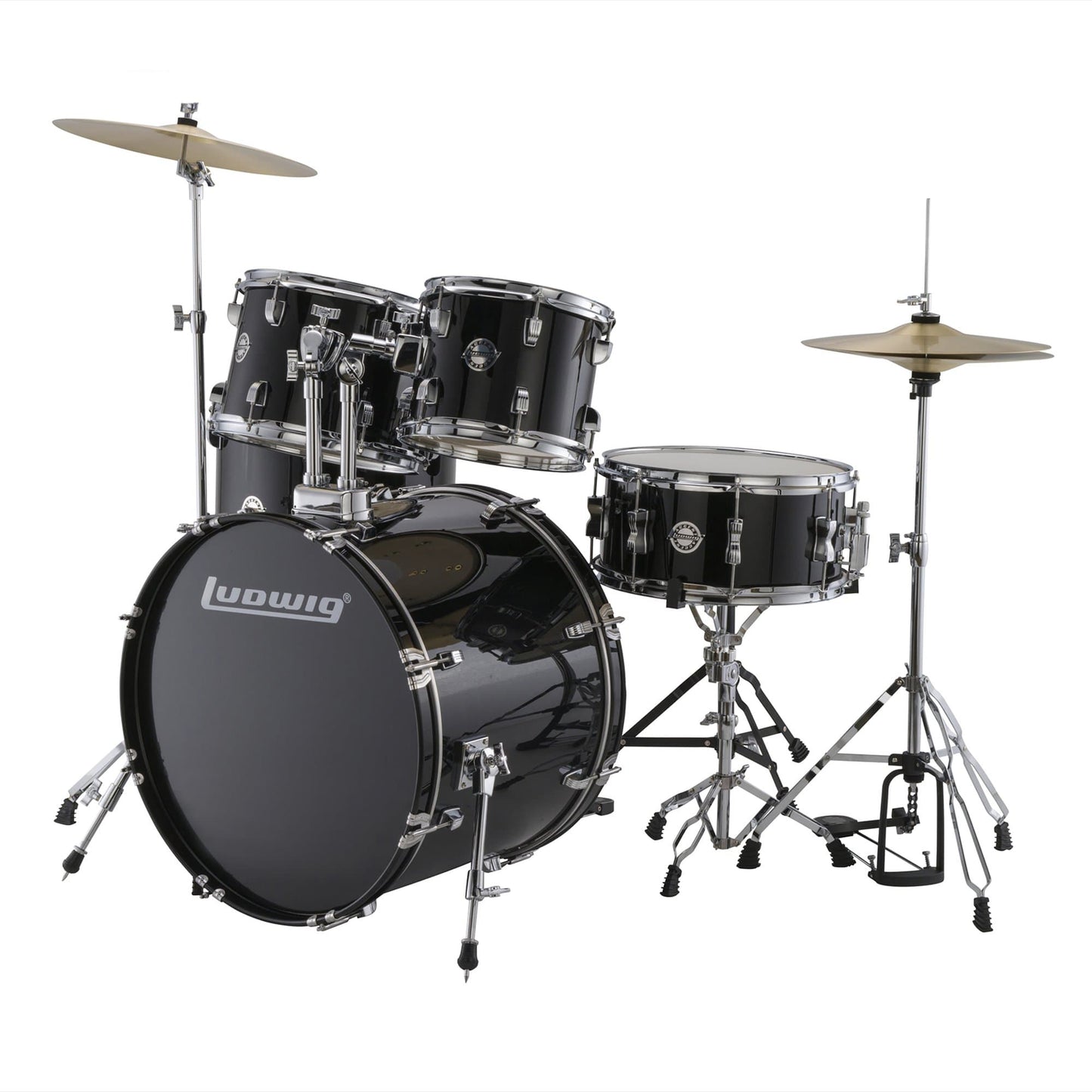 Ludwig Accent Drive 10/12/16/22/6.5x14 5pc. Drum Kit Black w/Hardware & Cymbals Drums and Percussion / Acoustic Drums / Full Acoustic Kits