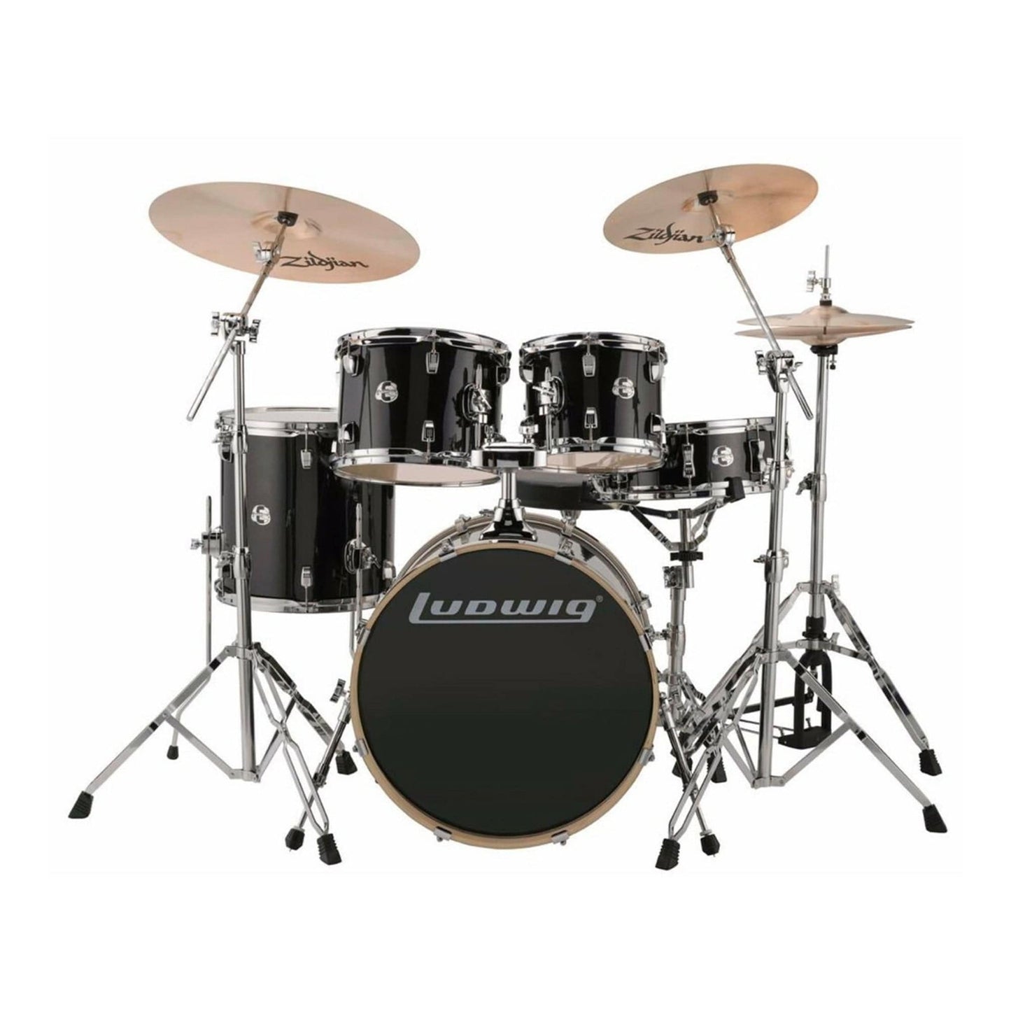 Ludwig Element Evolution 10/12/14/20/5x14 5pc. Drum Kit Black Sparkle w/Hardware Drums and Percussion / Acoustic Drums / Full Acoustic Kits