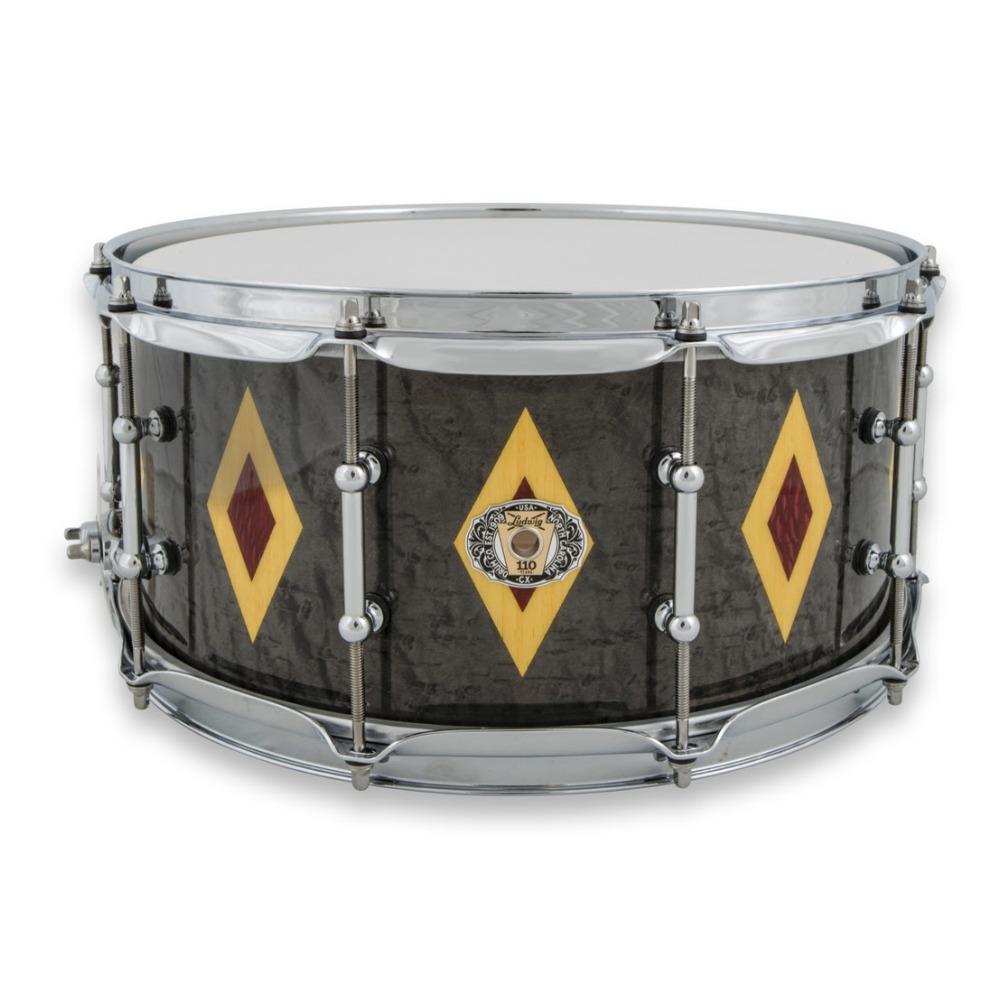Ludwig 6.5x14 110th Anniversary Legacy Mahogany Snare Drum Charcoal w/Diamond Flash Inlay Drums and Percussion / Acoustic Drums / Snare
