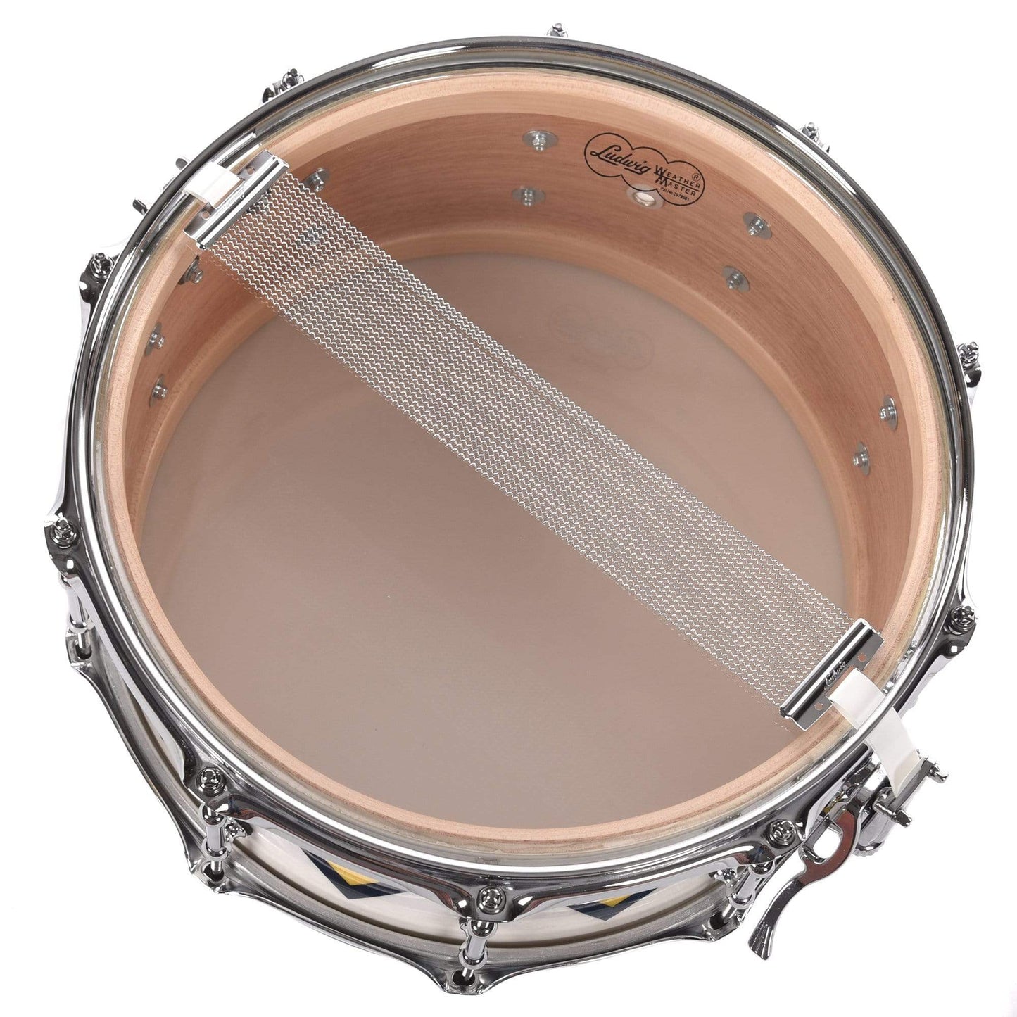 Ludwig 6.5x14 110th Anniversary Legacy Mahogany Snare Drum White w/Diamond Flash Inlay Drums and Percussion / Acoustic Drums / Snare