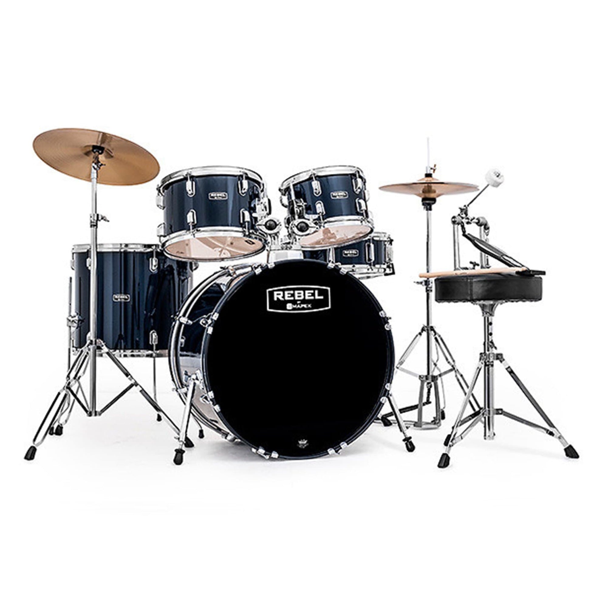 Mapex Rebel 10/12/16/22/5x14 5pc. Drum Kit Royal Blue w/Hardware & Cymbals Drums and Percussion / Acoustic Drums / Full Acoustic Kits