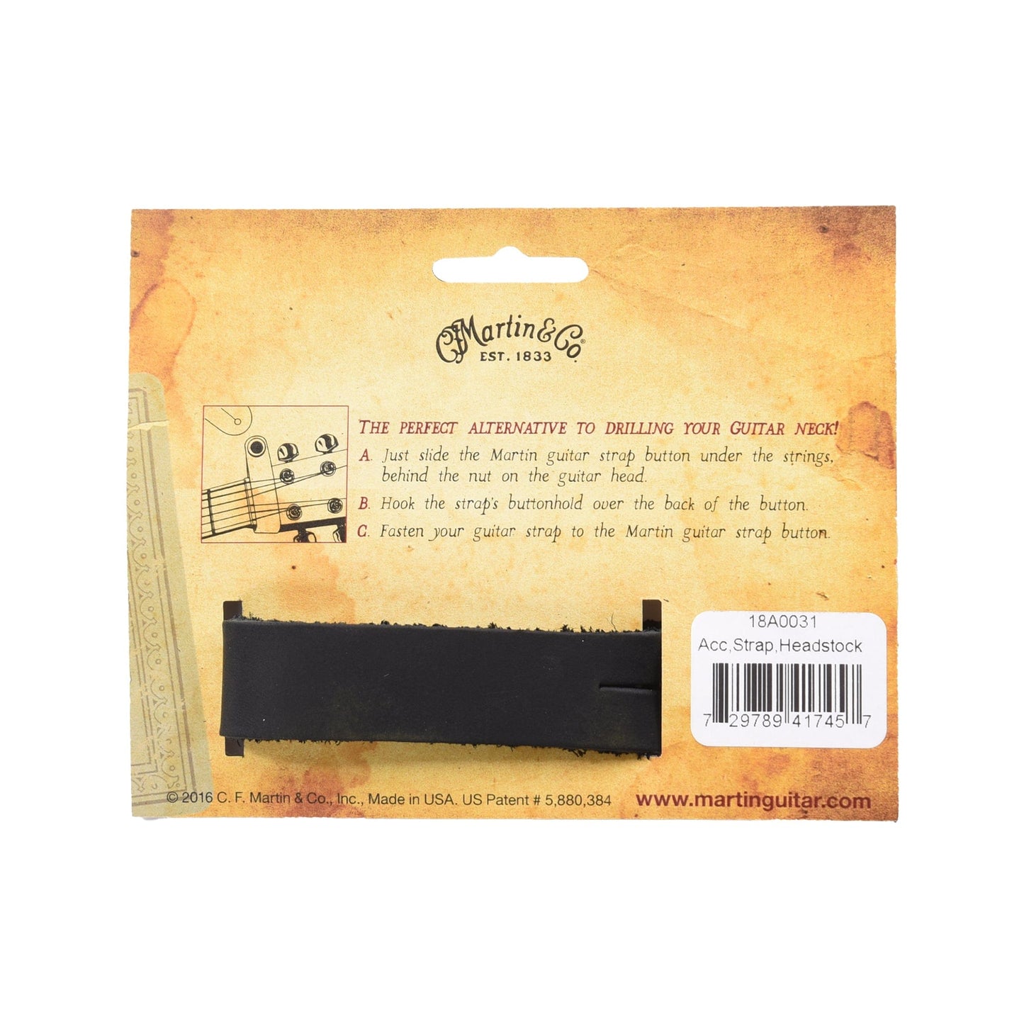 Martin Headstock Tie Black Accessories / Case Candy